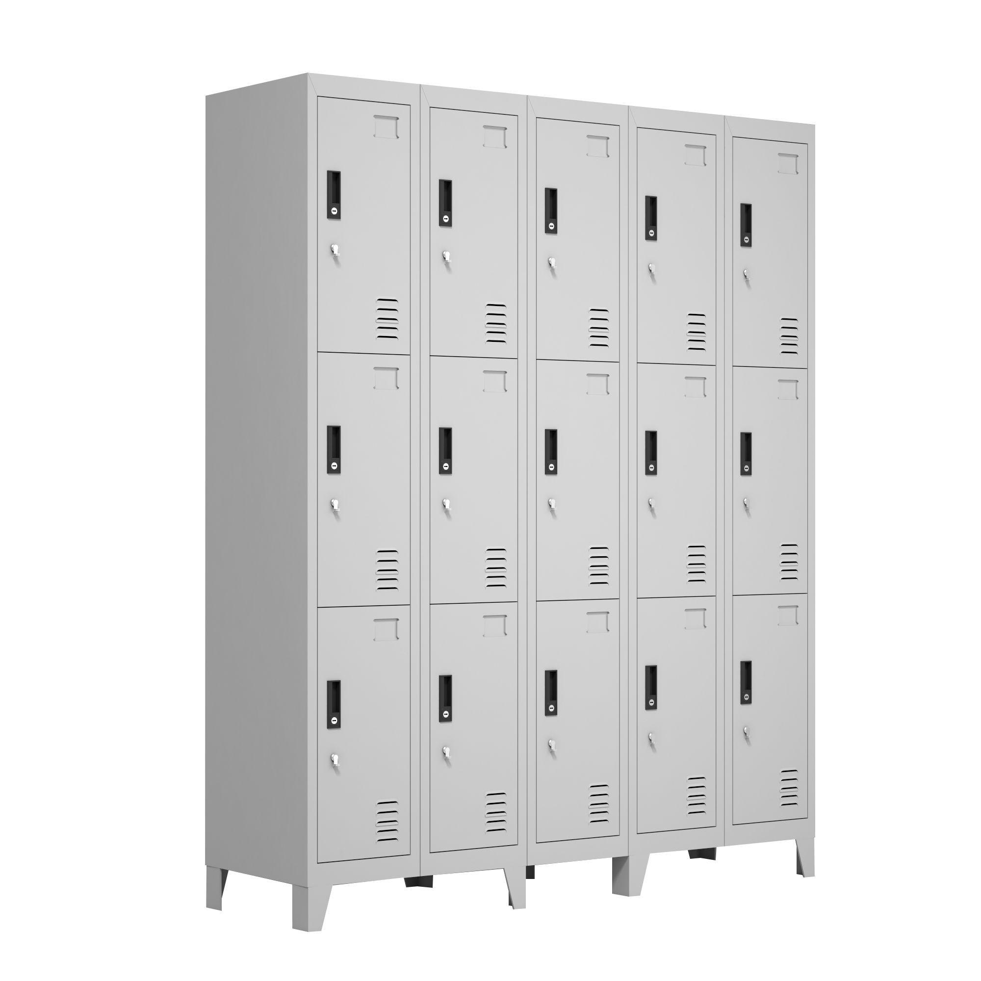 Locker Metálico: 5 Cuerpos y 15 Puertas-1