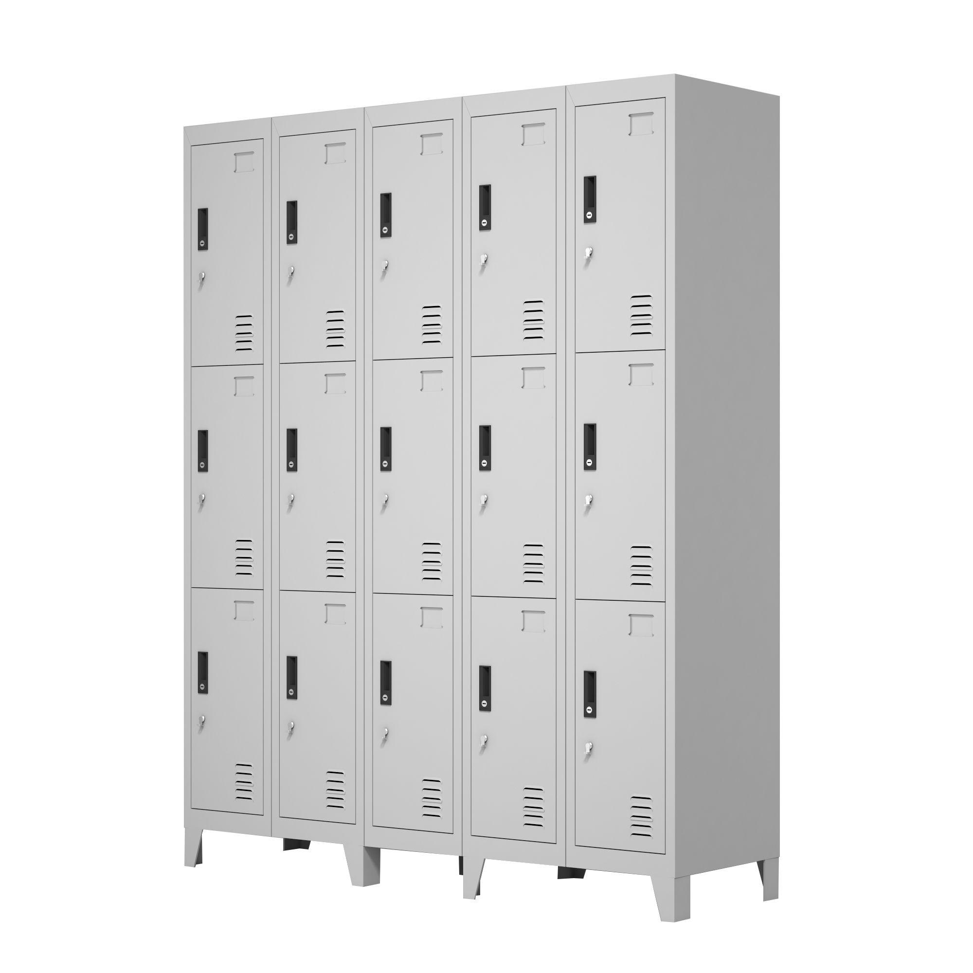 Locker Metálico: 5 Cuerpos y 15 Puertas-2