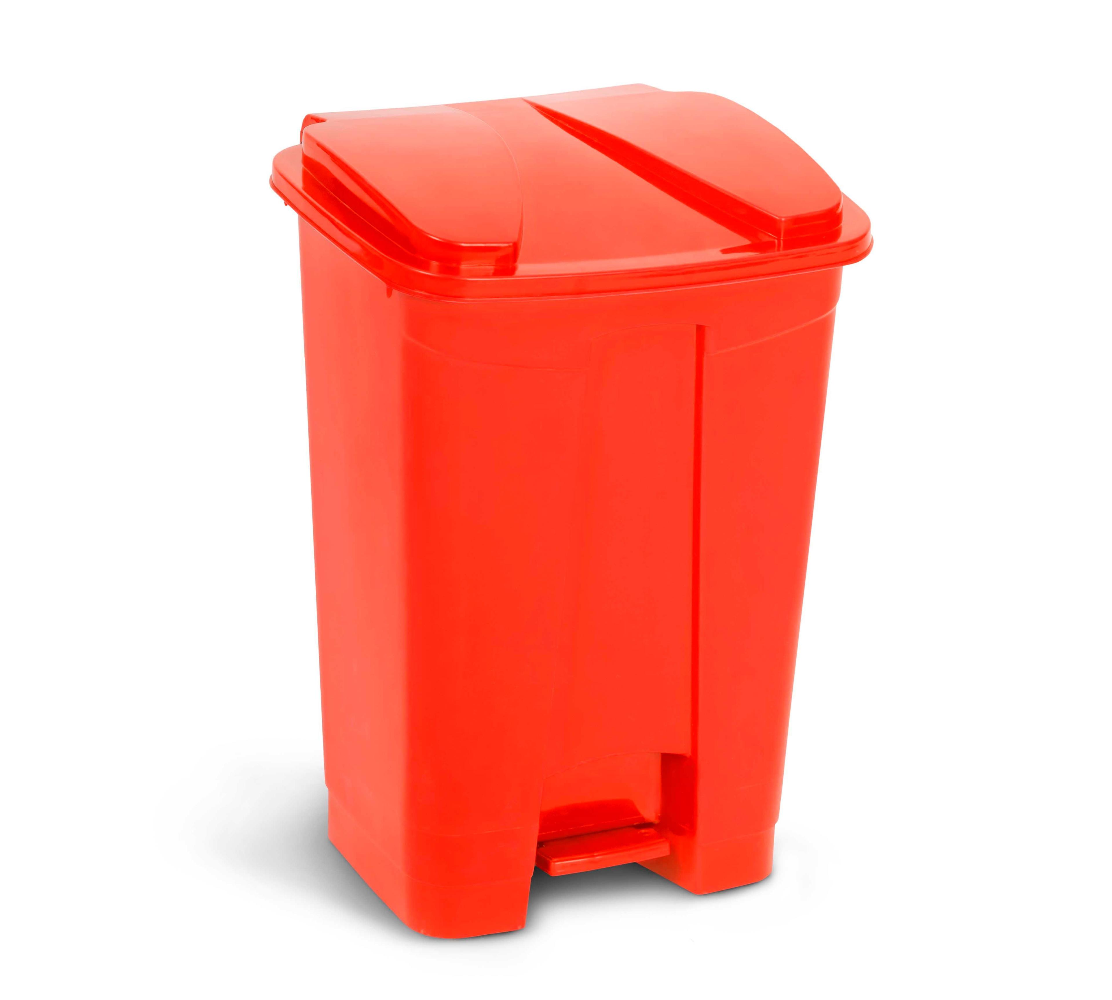 Basurero 16 Litros con Pedal Central - Rojo-1