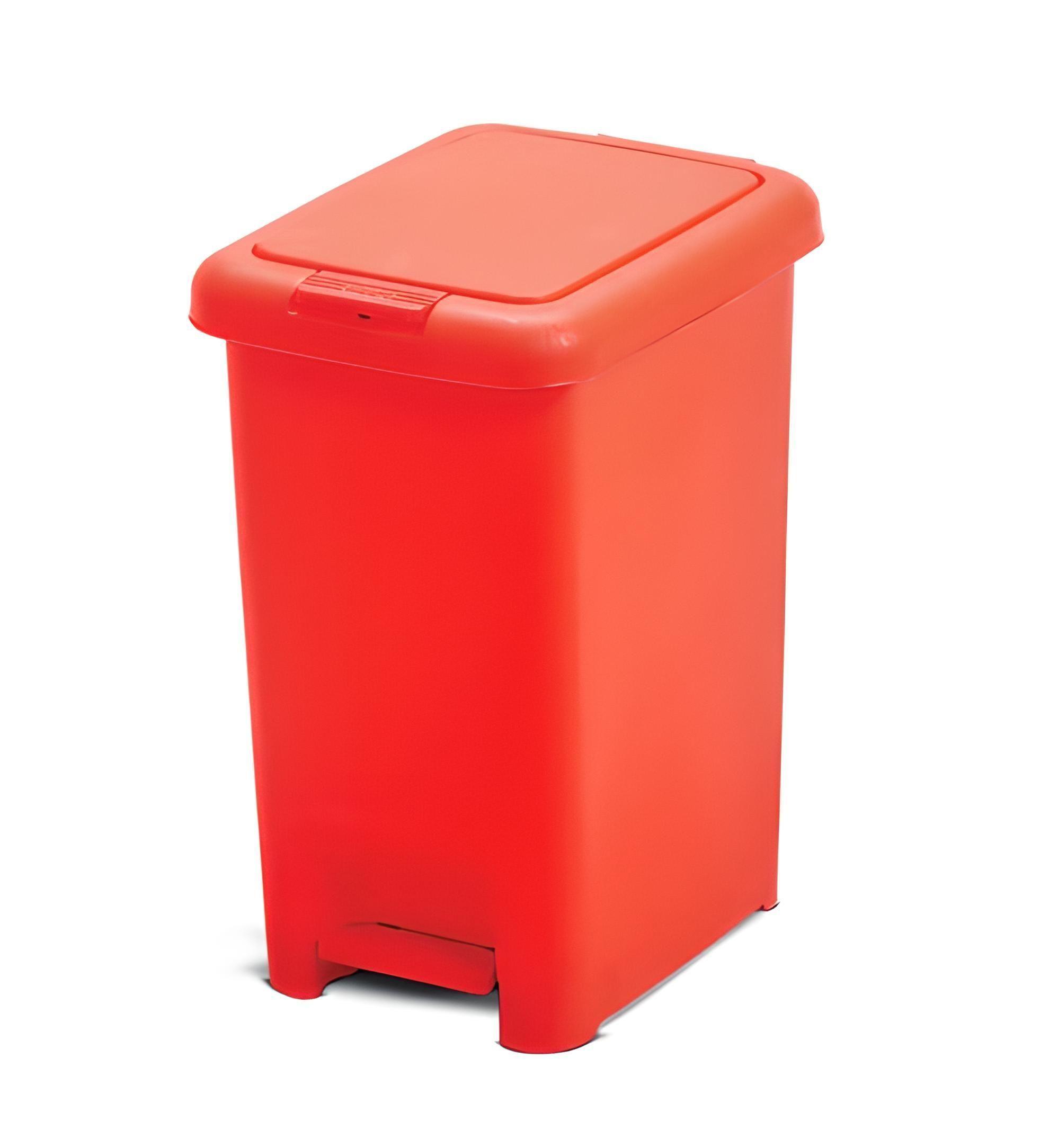 Basurero 20 Litros Con Pedal Central - Rojo-1