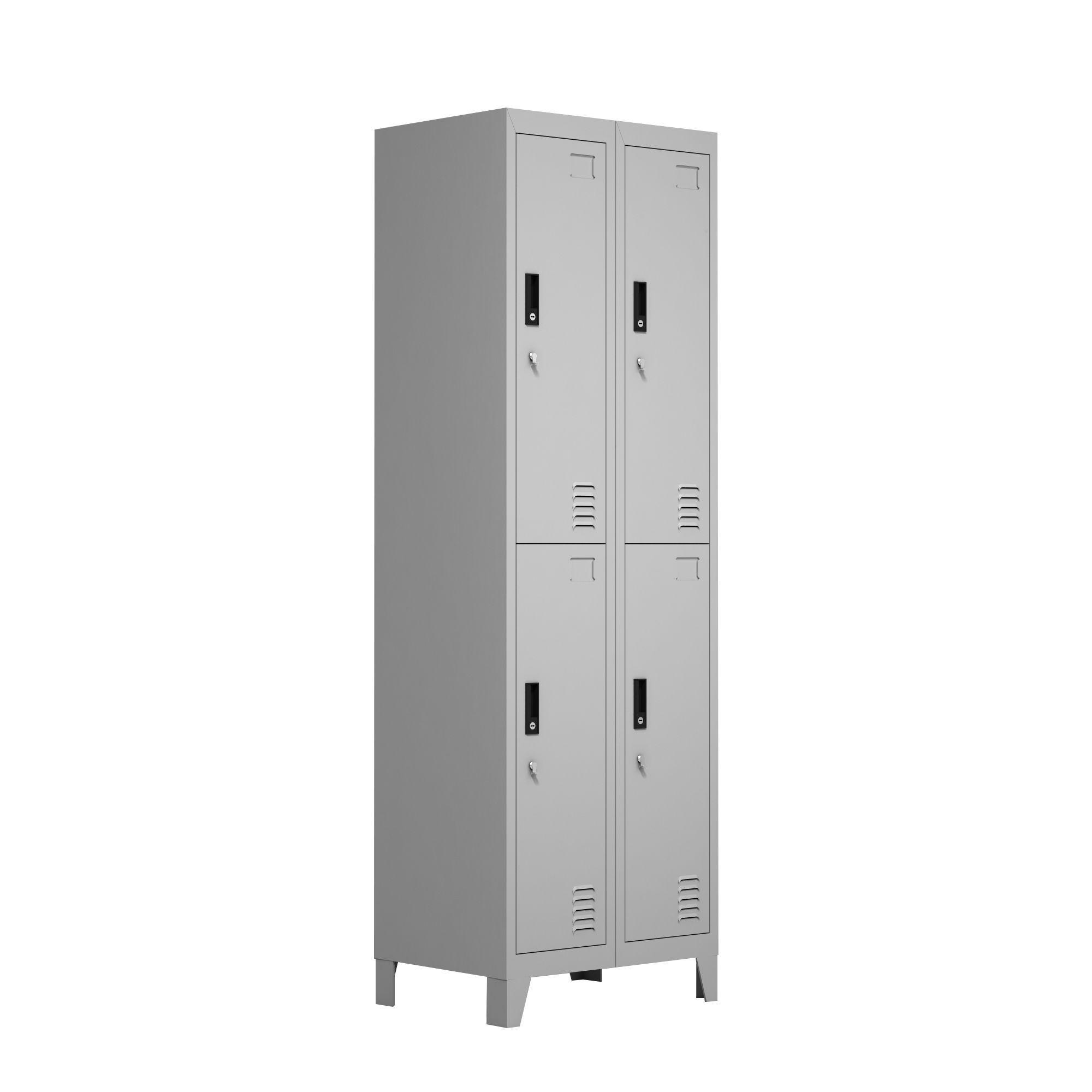 Locker Metálico: 2 Cuerpos y 4 Puertas-1