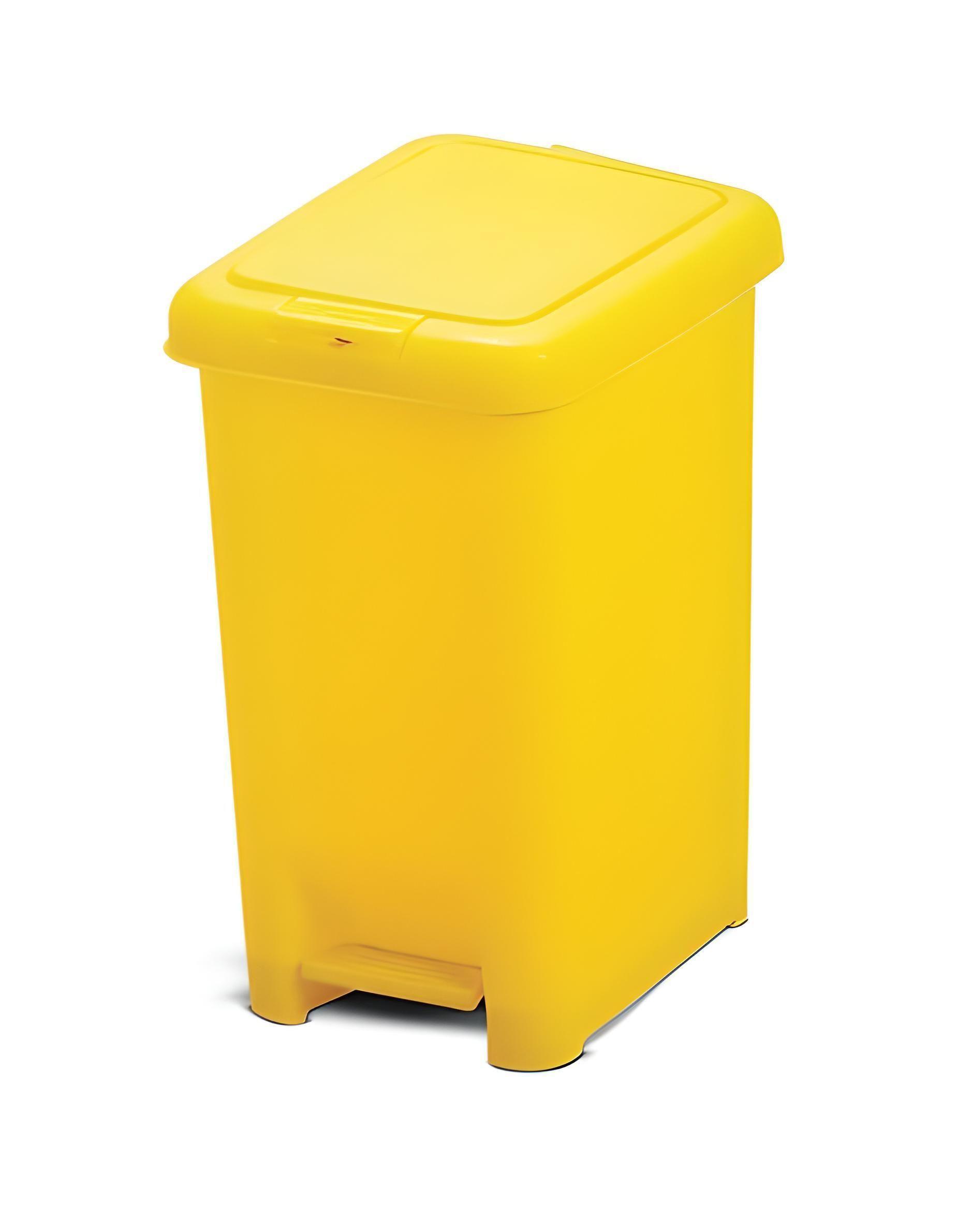Basurero 20 Litros Con Pedal Central - Amarillo-1