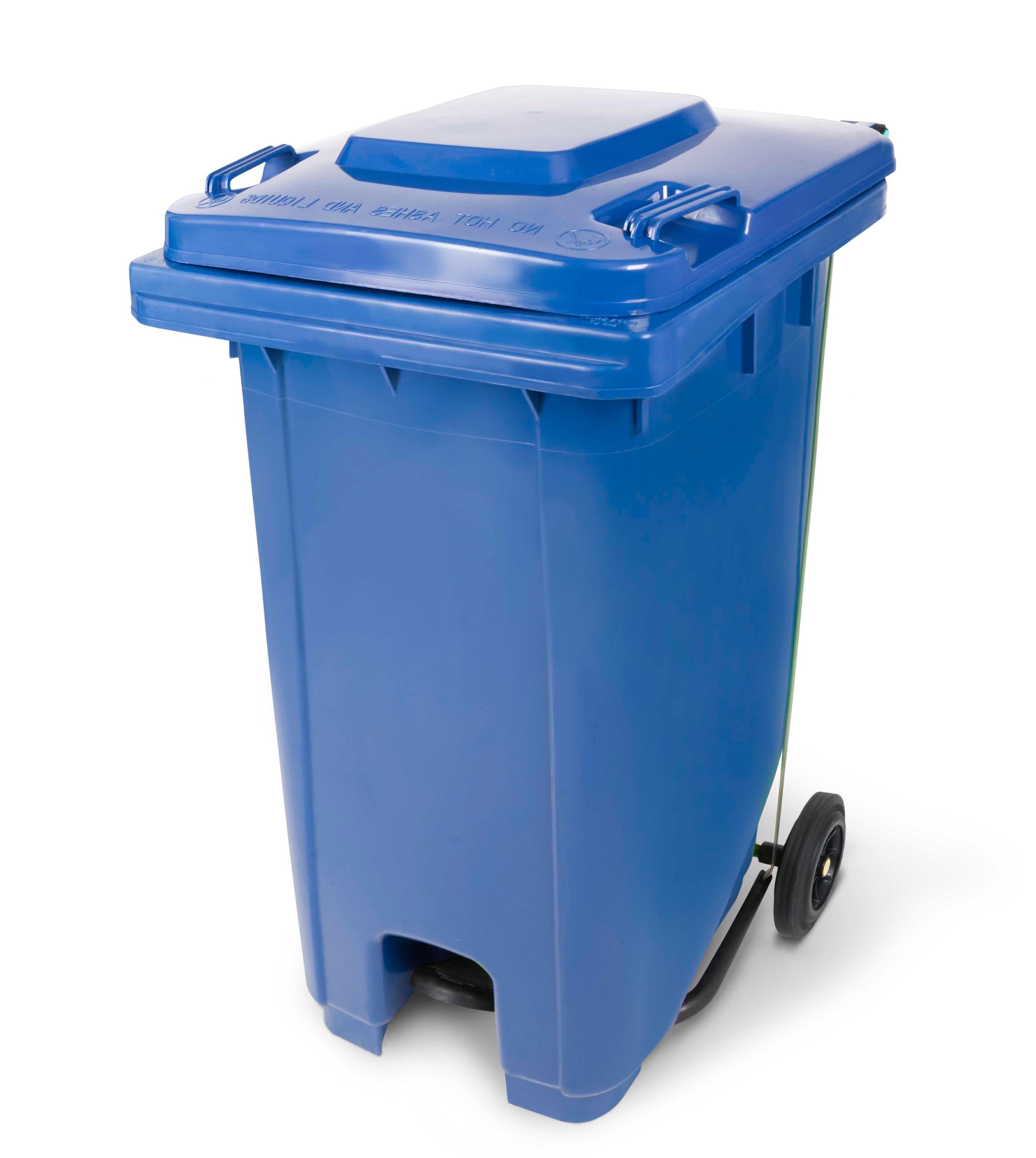 Basurero de 240 Litros con Pedal central - Azul-1