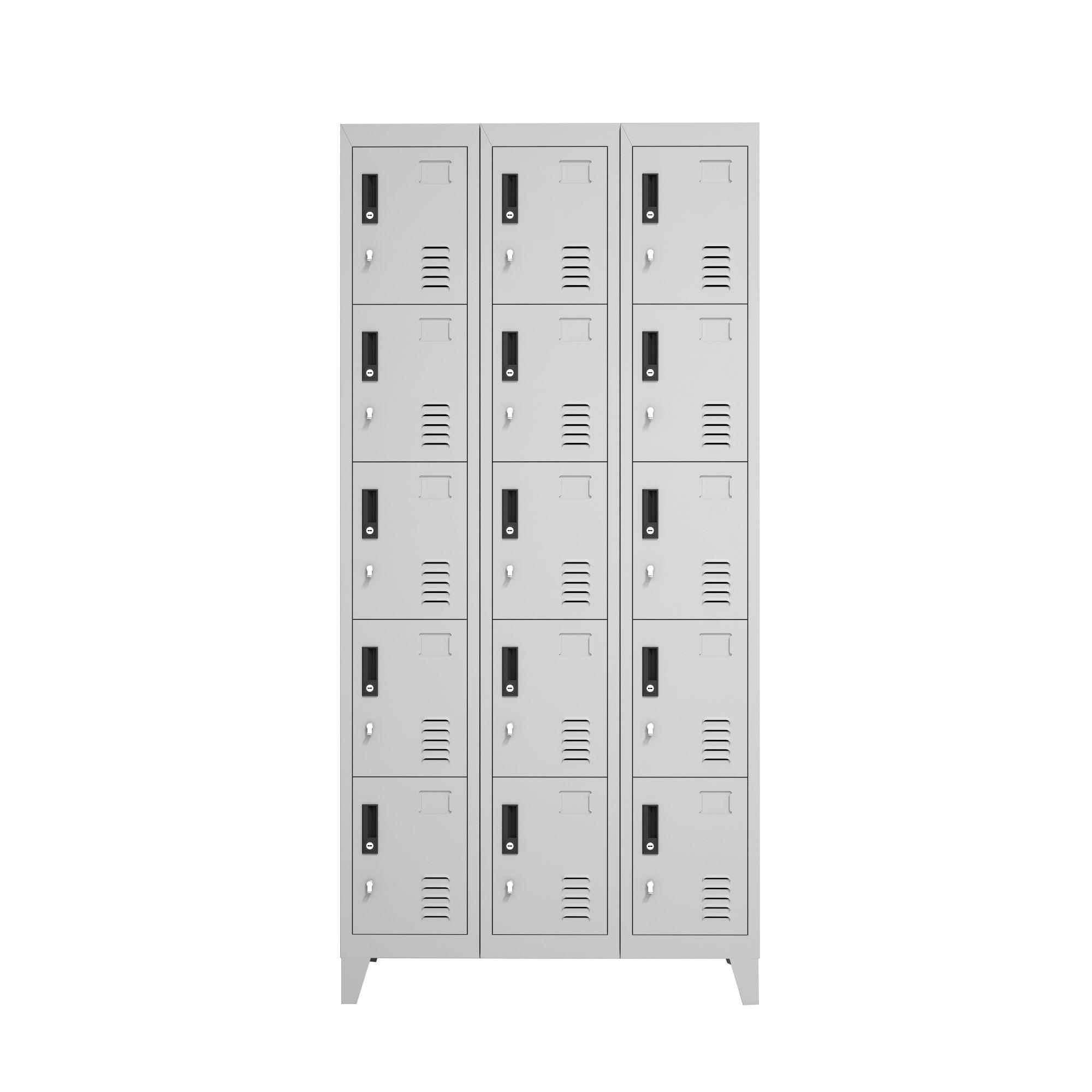 Locker Metálico: 3 Cuerpos y 15 Puertas-0