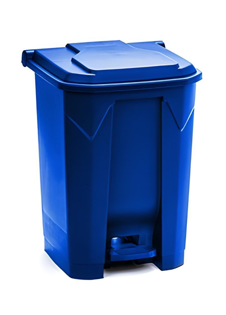 Basurero 50 Litros Con Pedal Central - Azul-0