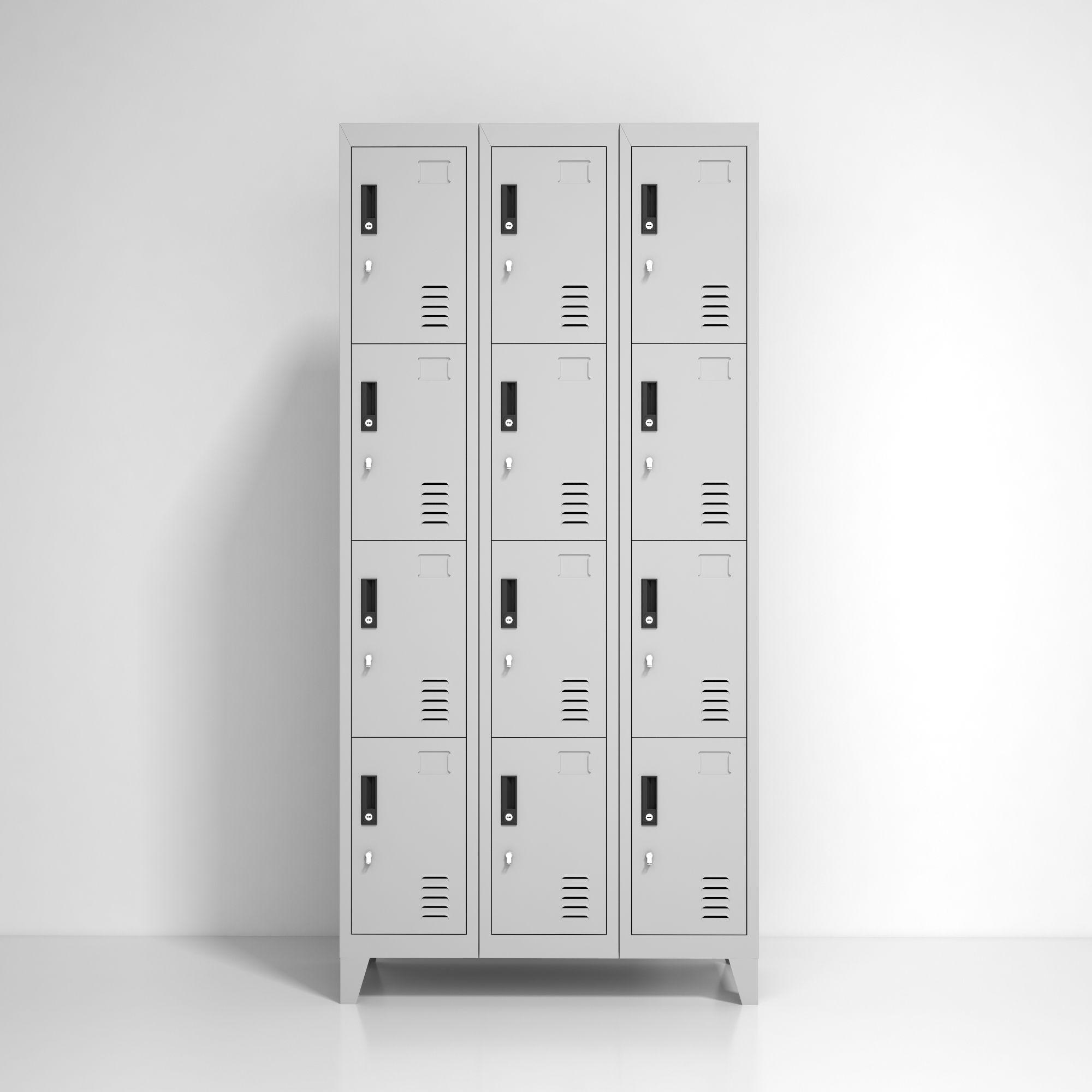 Locker Metálico: 3 Cuerpos y 12 Puertas-0