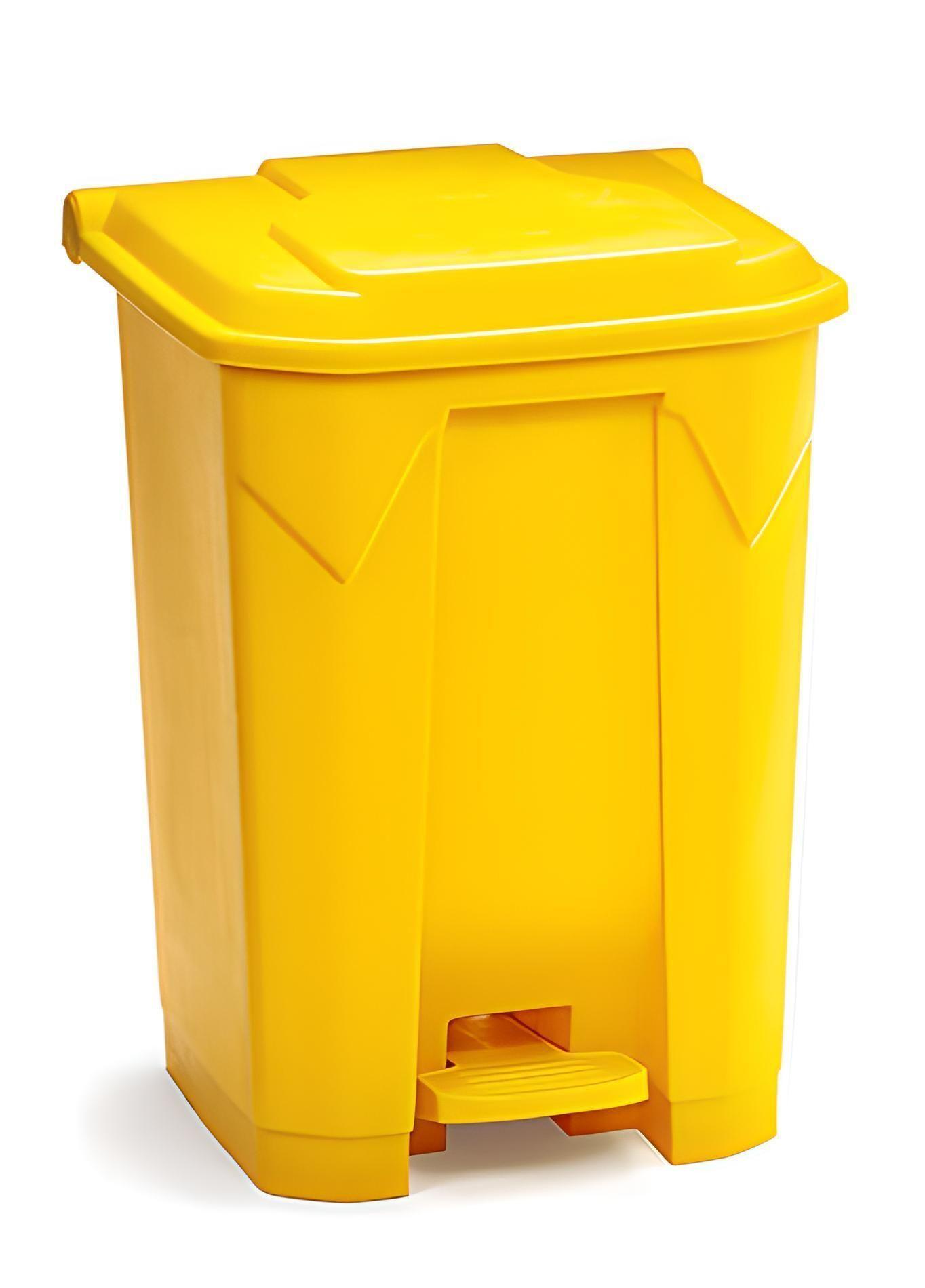 Basurero 100 Litros Con Pedal Central - Amarillo-1