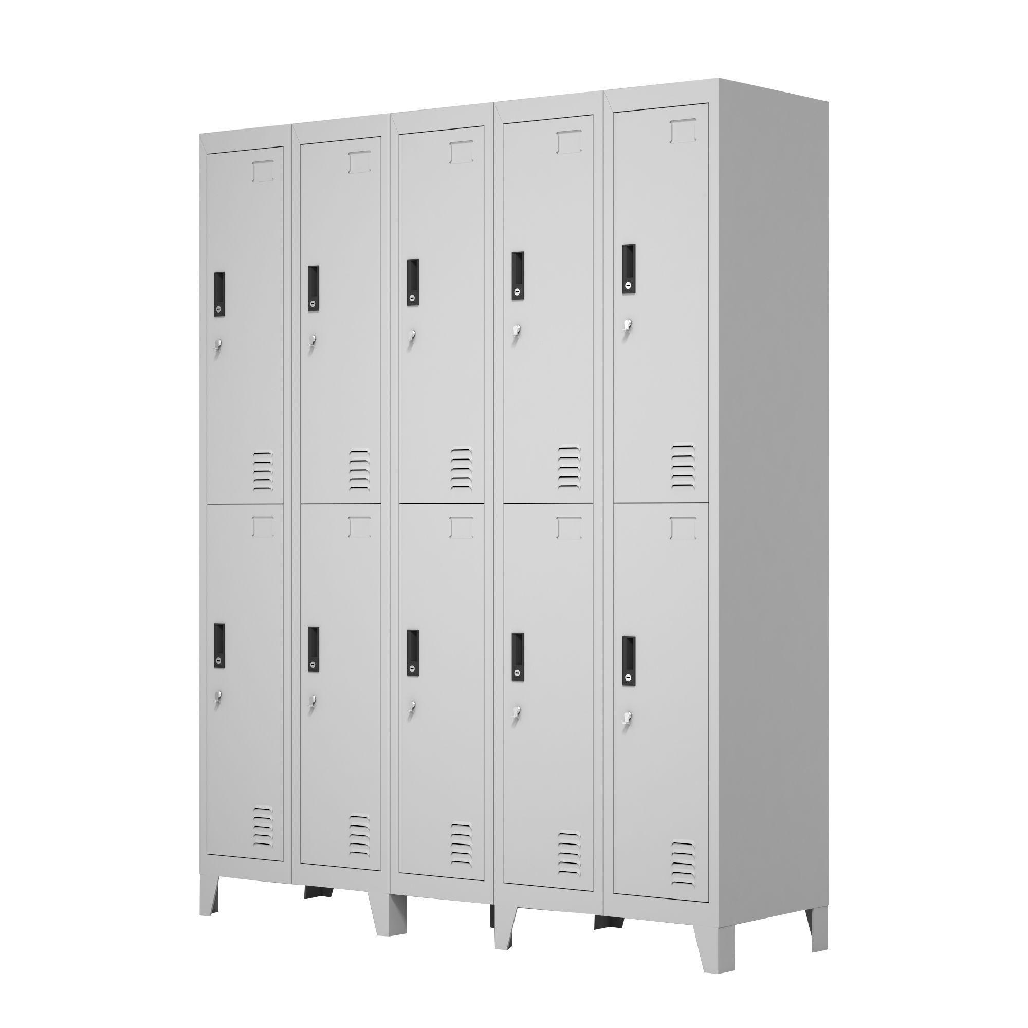 Locker Metálico: 5 Cuerpos y 10 Puertas-1