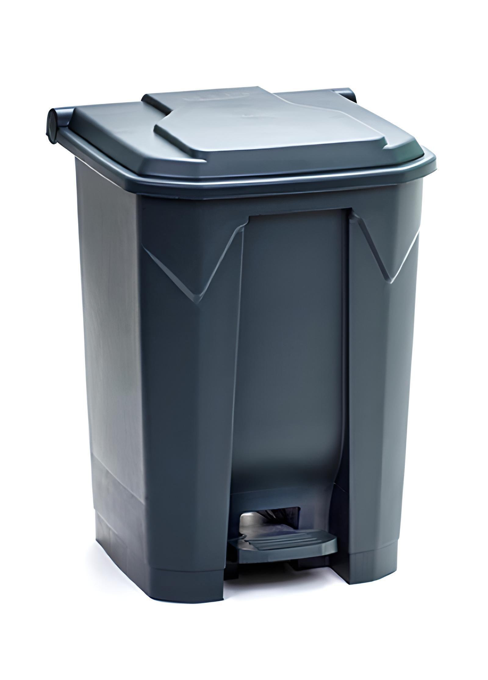 Basurero 50 Litros Con Pedal Central - Gris-0