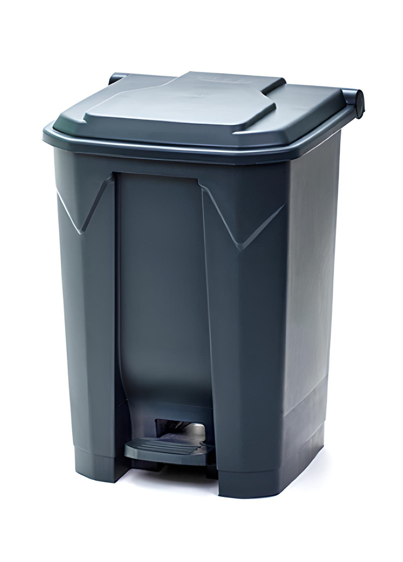 Basurero 50 Litros Con Pedal Central - Gris-1