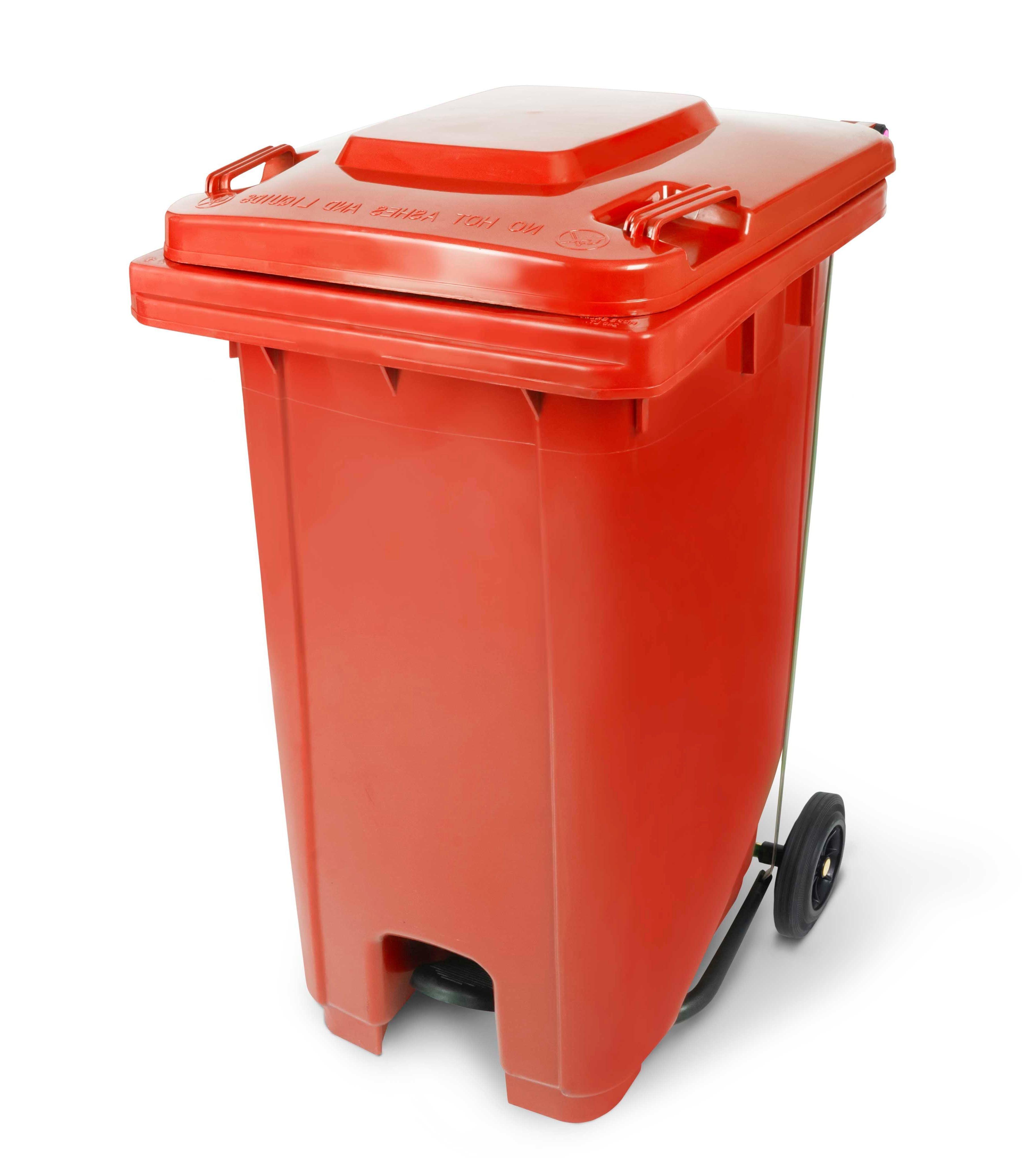 Basurero de 120 Litros con Pedal central - Rojo-0