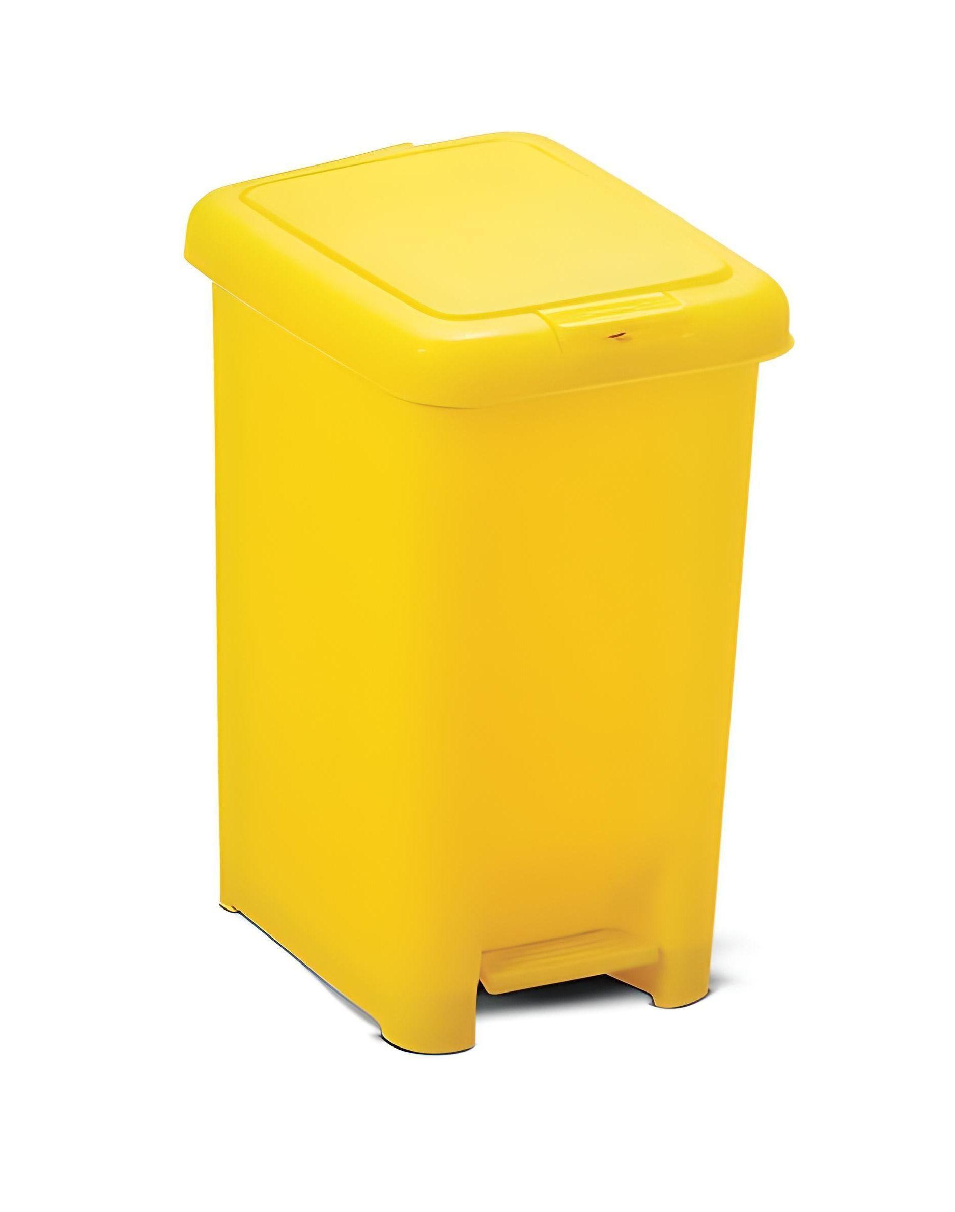 Basurero 10 Litros con Pedal Central - Amarillo-0