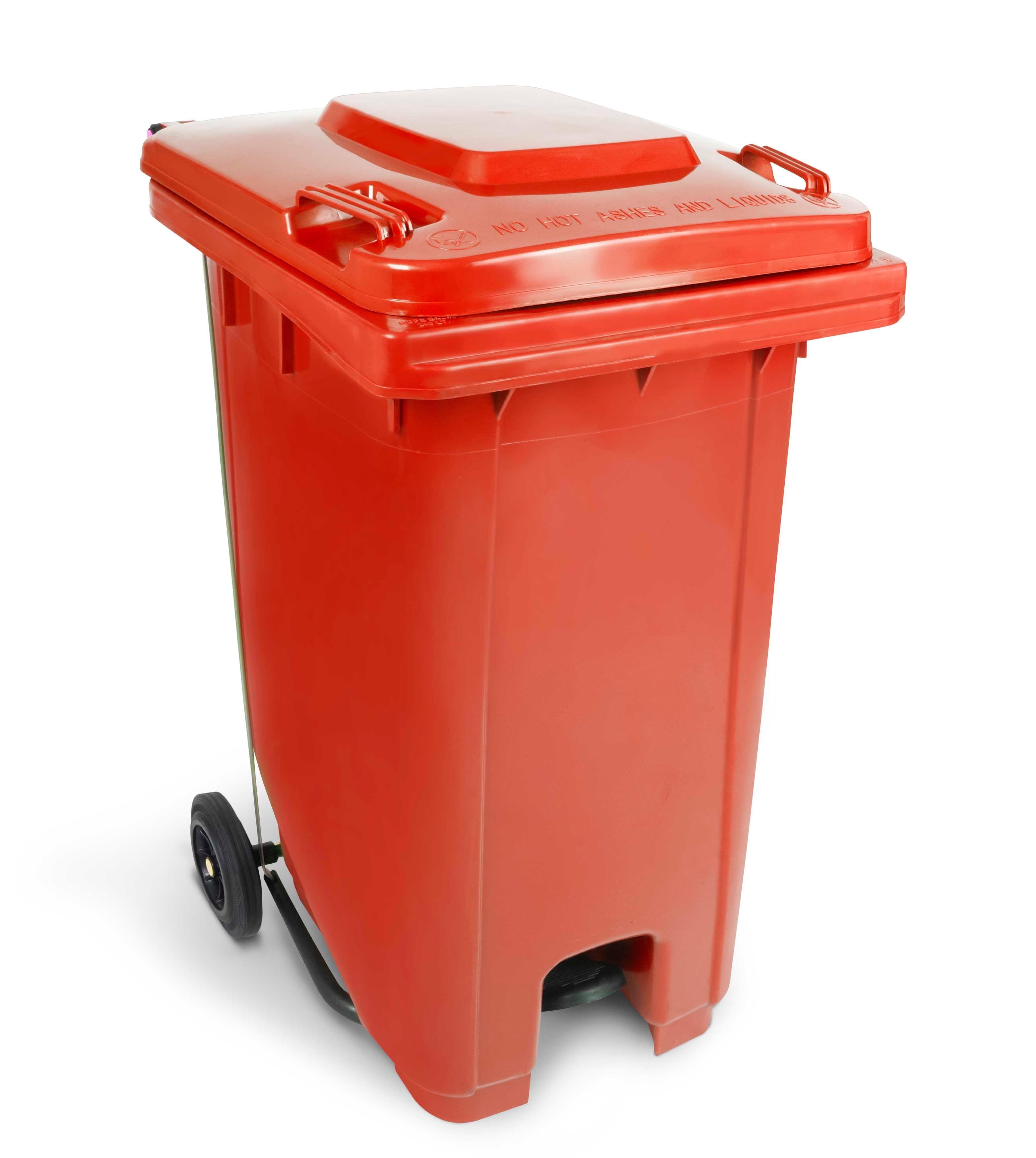 Basurero de 240 Litros con Pedal central - Rojo-0