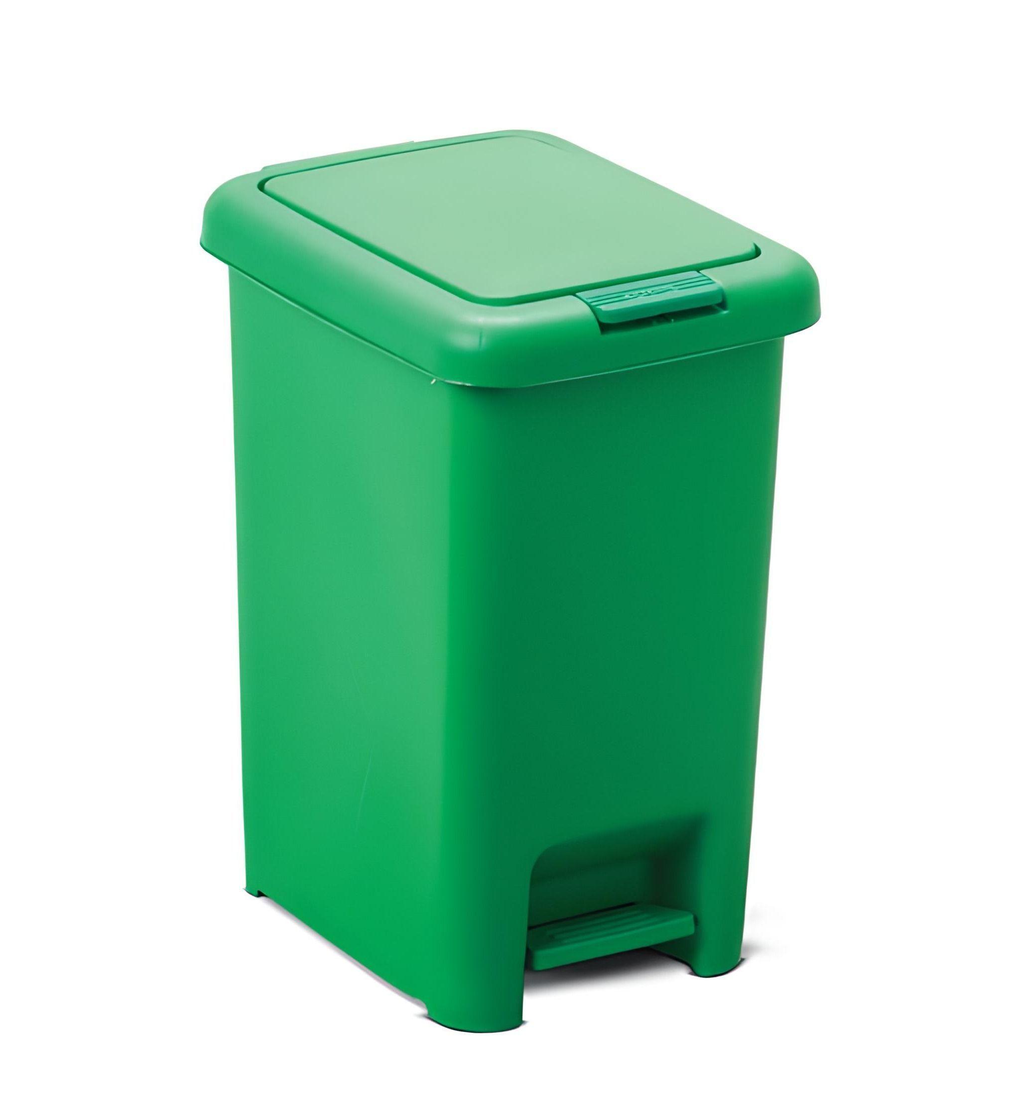Basurero 20 Litros Con Pedal Central - Verde-0