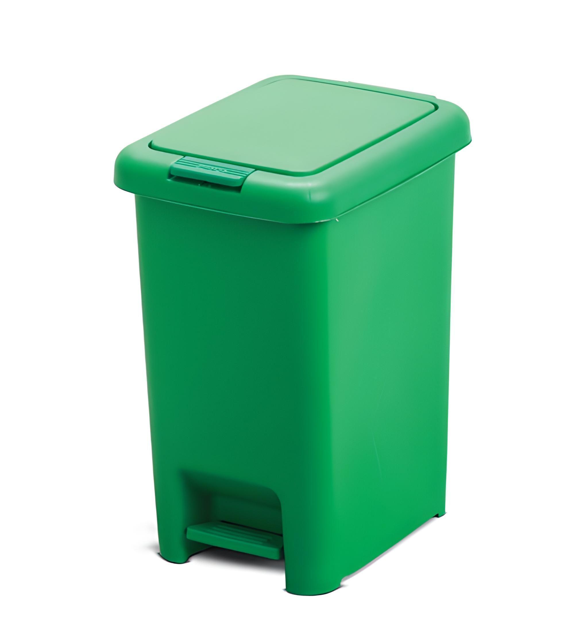 Basurero 20 Litros Con Pedal Central - Verde-1