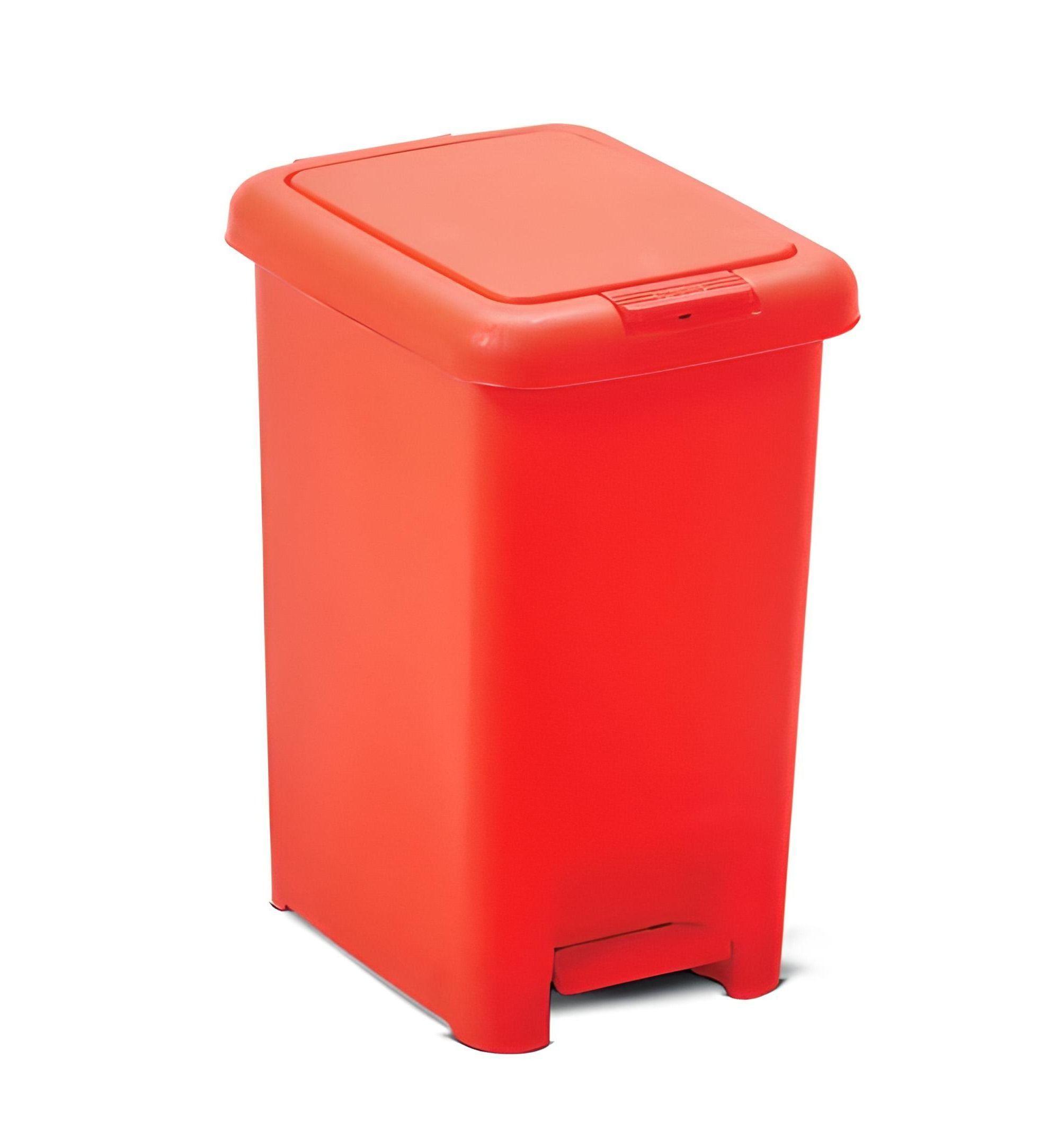 Basurero 10 Litros con Pedal Central - Rojo-0