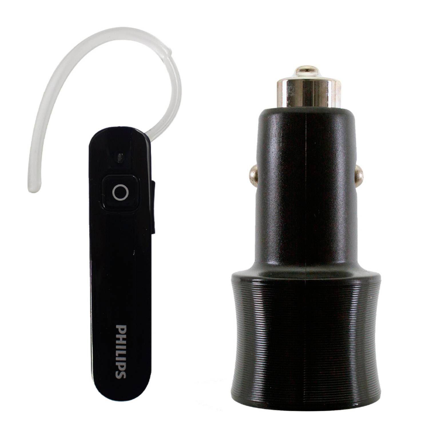 MANOS LIBRES BLUETOOTH PHILIPS + CARGADOR 12 V FASTER SHB1613M-0