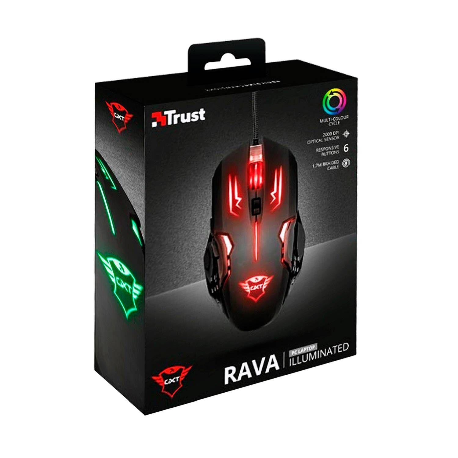 MOUSE TRUST RAVA GXT108 6 BOTONES USB 1.7 MTS-1