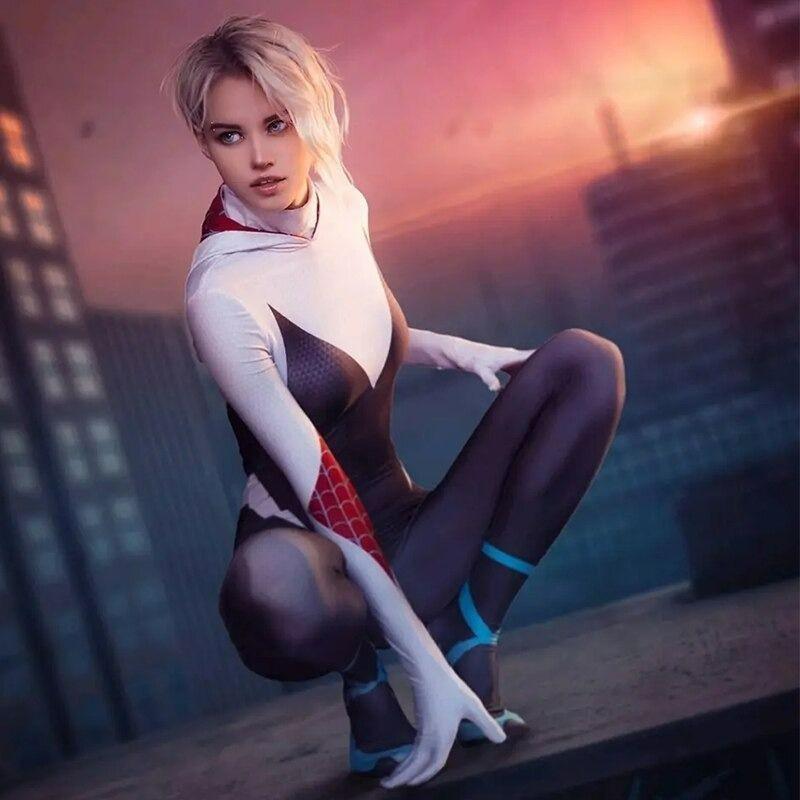 Disfraz Spider Gwen Stacy  Mujer con  Máscara -2
