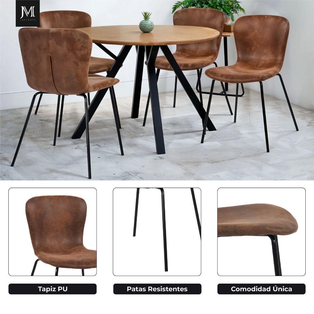 Pack 4 Sillas De Comedor Vintage Café-6