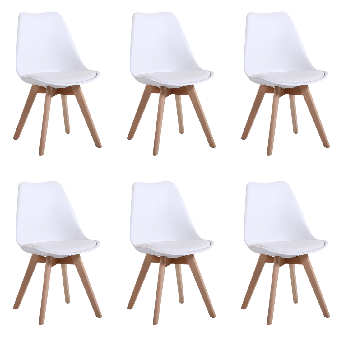Pack 6 Sillas De Comedor Tulip Acolchada-0