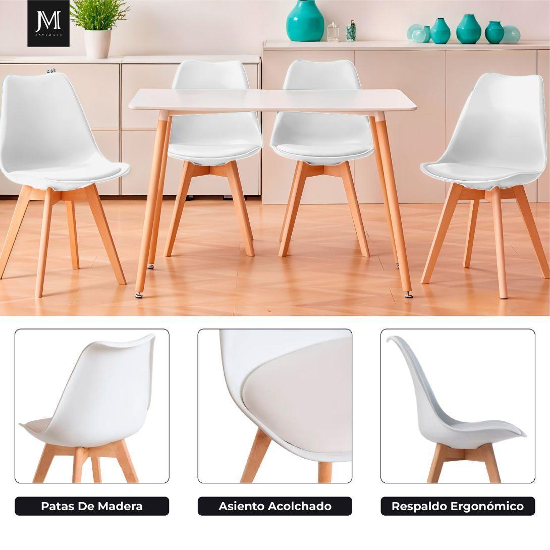 Pack 6 Sillas De Comedor Tulip Acolchada-7