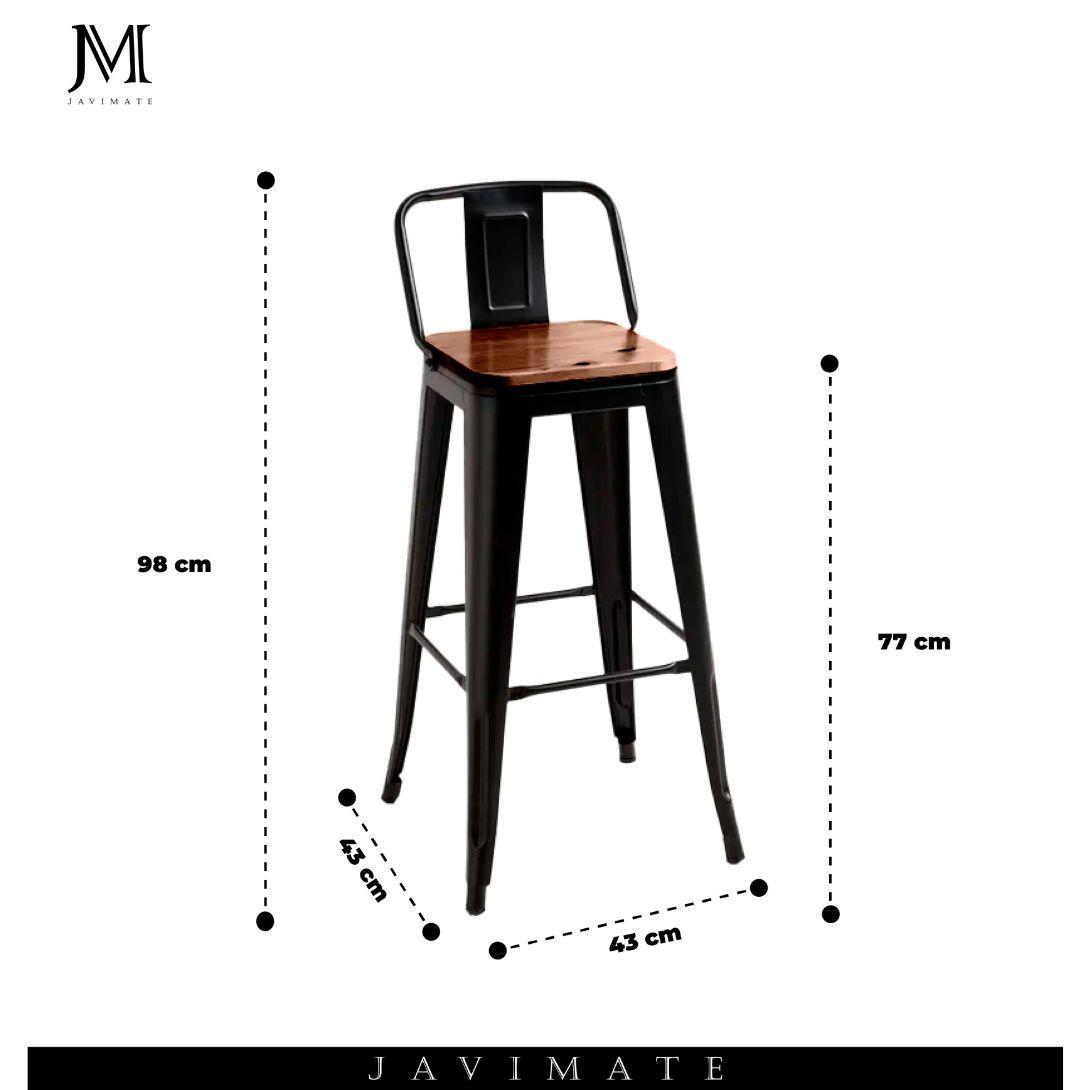 Pack 2 Pisos de Metal Tolix Asiento De Madera-3