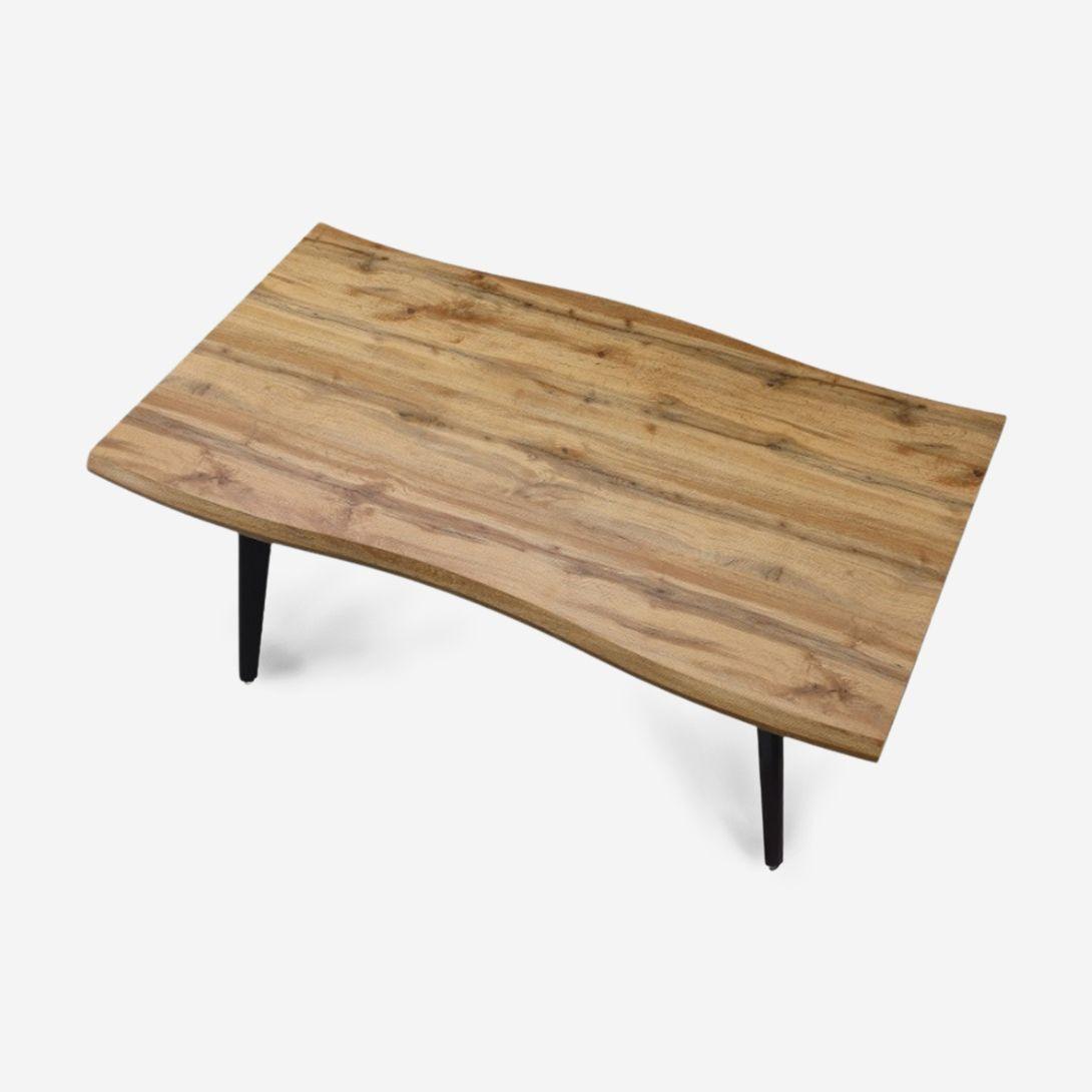 Mesa Aneto | Diseño Orgánico con Cubierta de Madera y Patas Metálicas-3