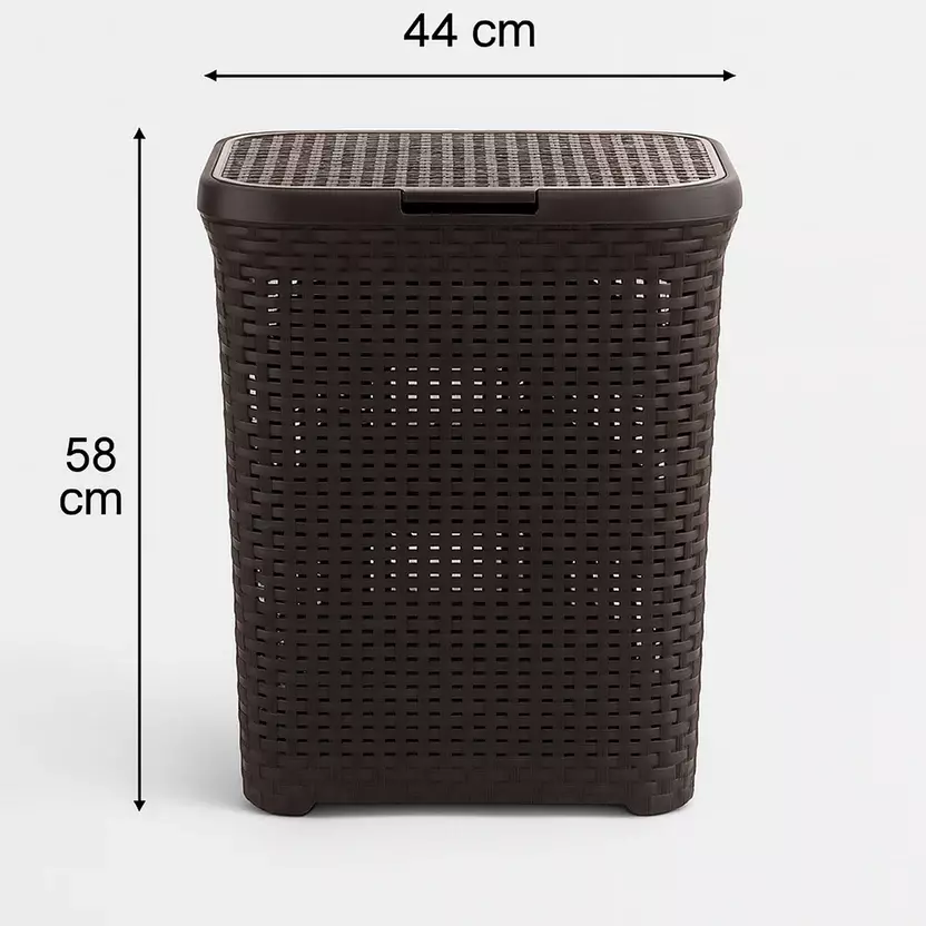 Canasto Plástico de Simulación Ratán | Elegante, Resistente y con Tapa-2