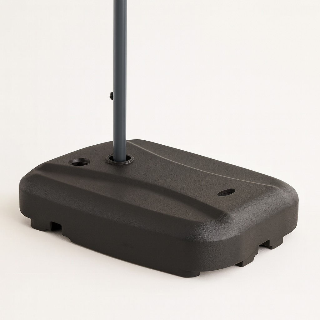 Quitasol Lateral + Base De 60 Litros Pvc Ruedas-5