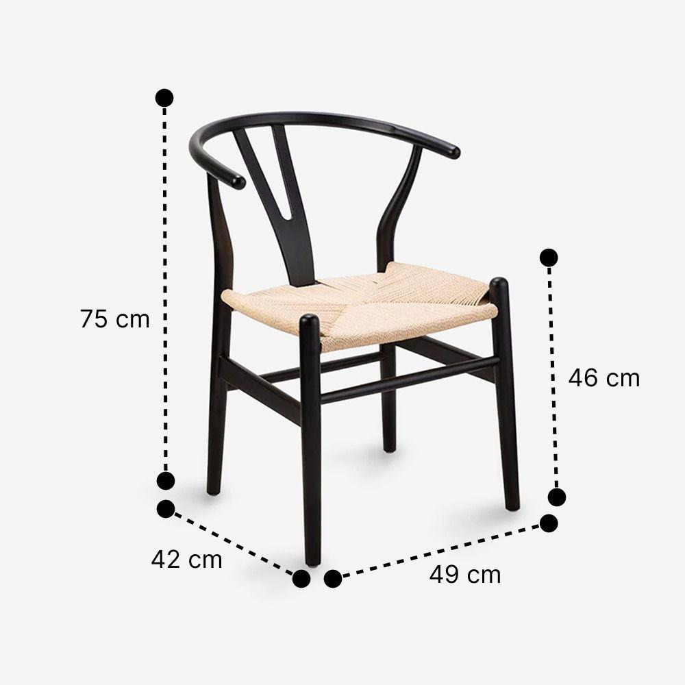 Silla De Comedor Wishbone Madera Negra-2