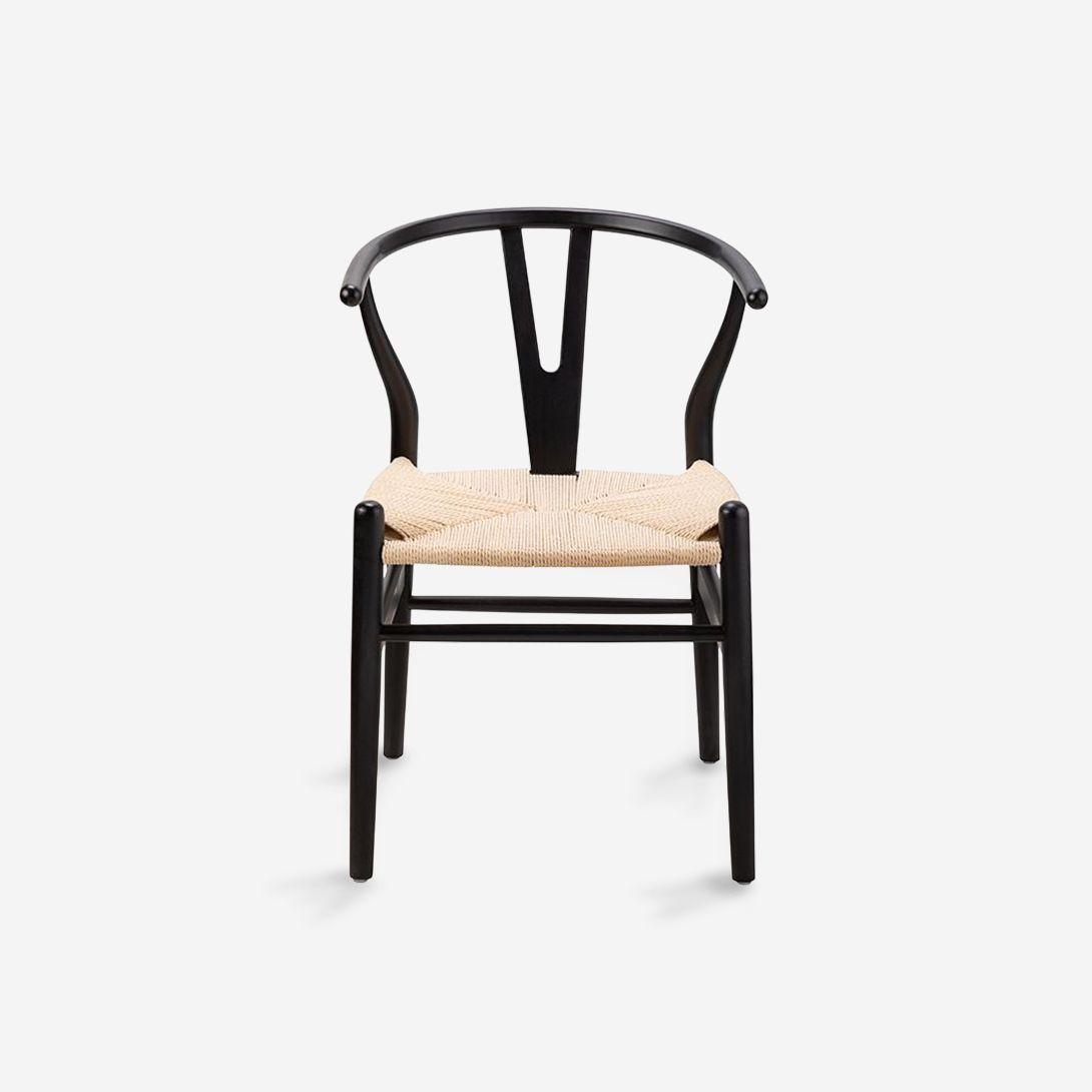 Silla De Comedor Wishbone Madera Negra-3