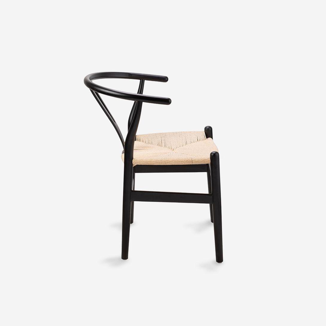 Silla De Comedor Wishbone Madera Negra-4