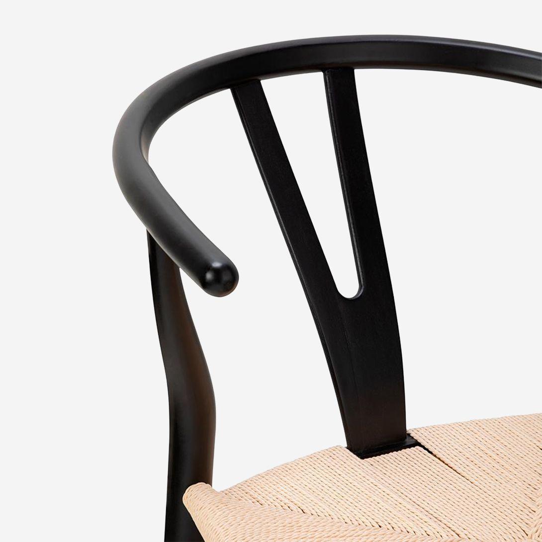 Silla De Comedor Wishbone Madera Negra-5
