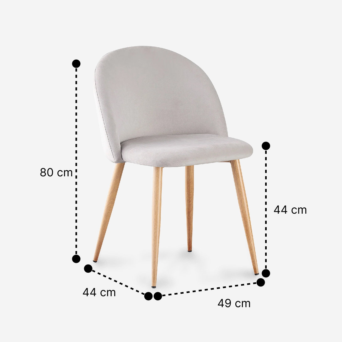 Pack 4 Sillas De Comedor Nórdica Gris-2