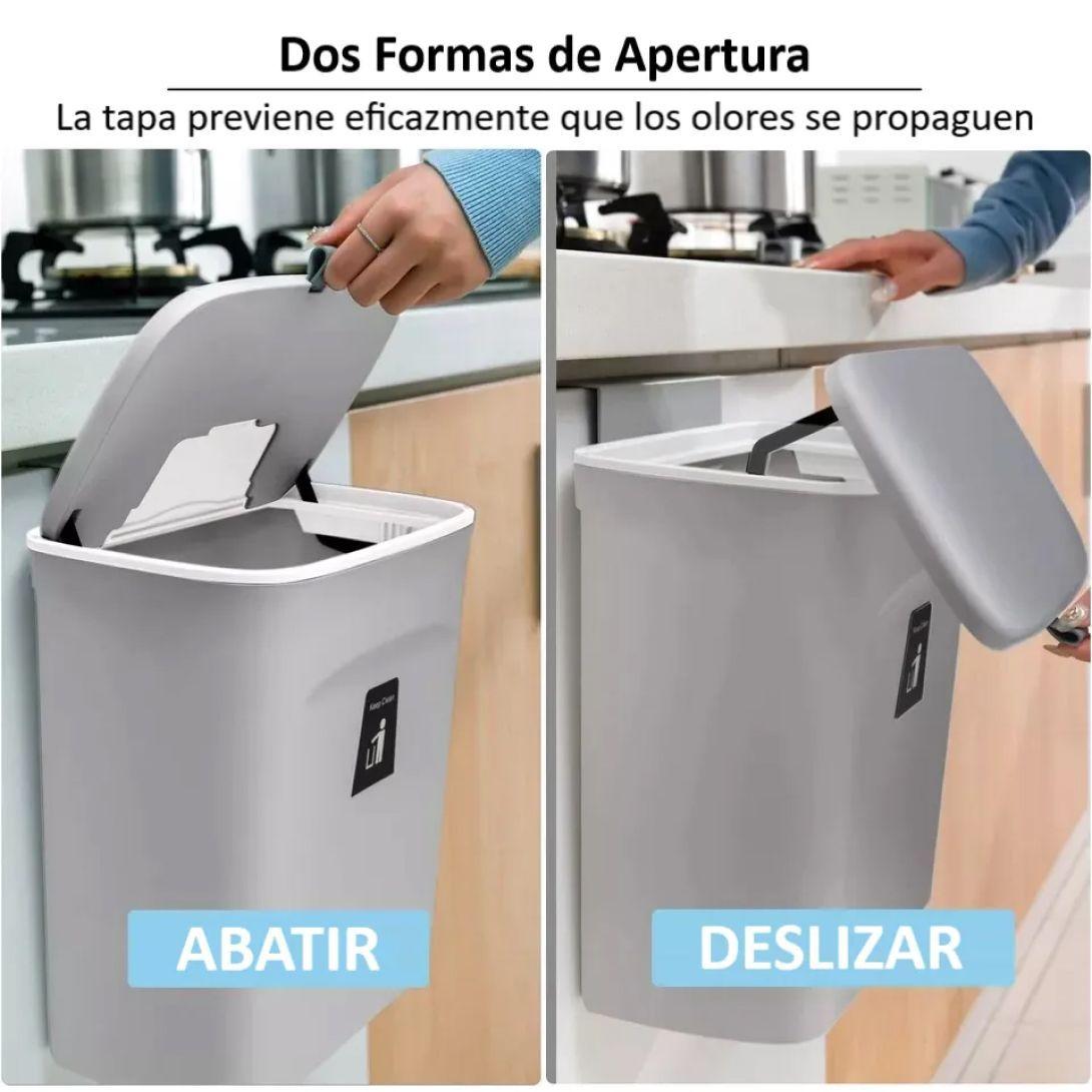 BASURERO COLGANTE DE PUERTA PARA COCINA GRIS-2