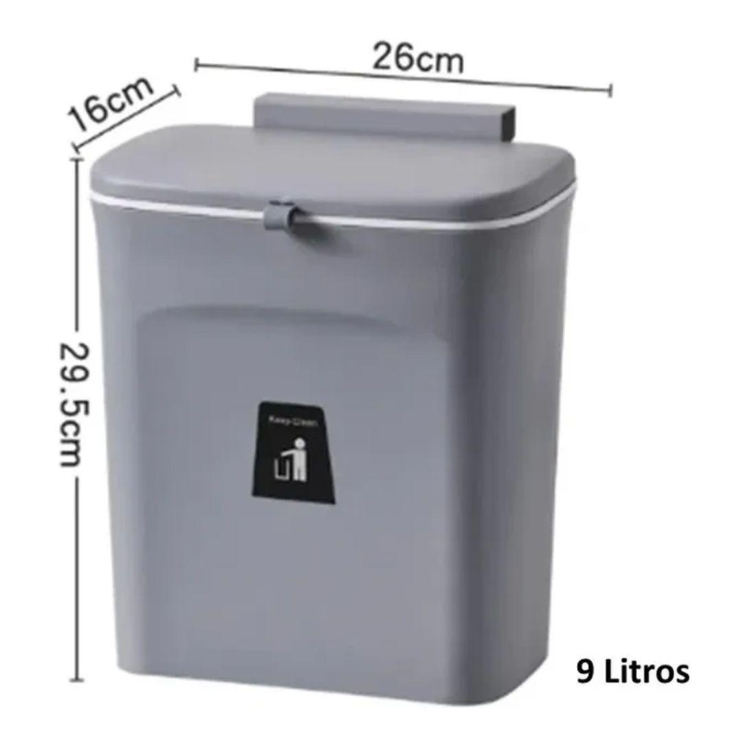 BASURERO COLGANTE DE PUERTA PARA COCINA GRIS-5