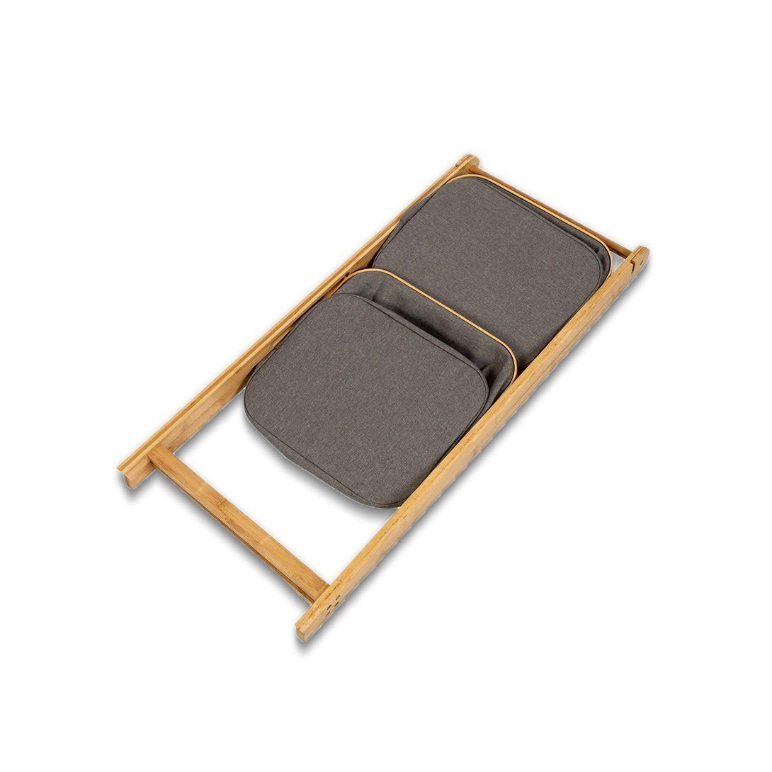 Estante de Almacenamiento Plegable Organizador 2 Niveles Cestas de Tela Gris-4