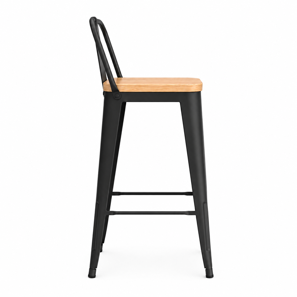 Pack 4 Pisos De Metal Tolix Asiento Madera-4