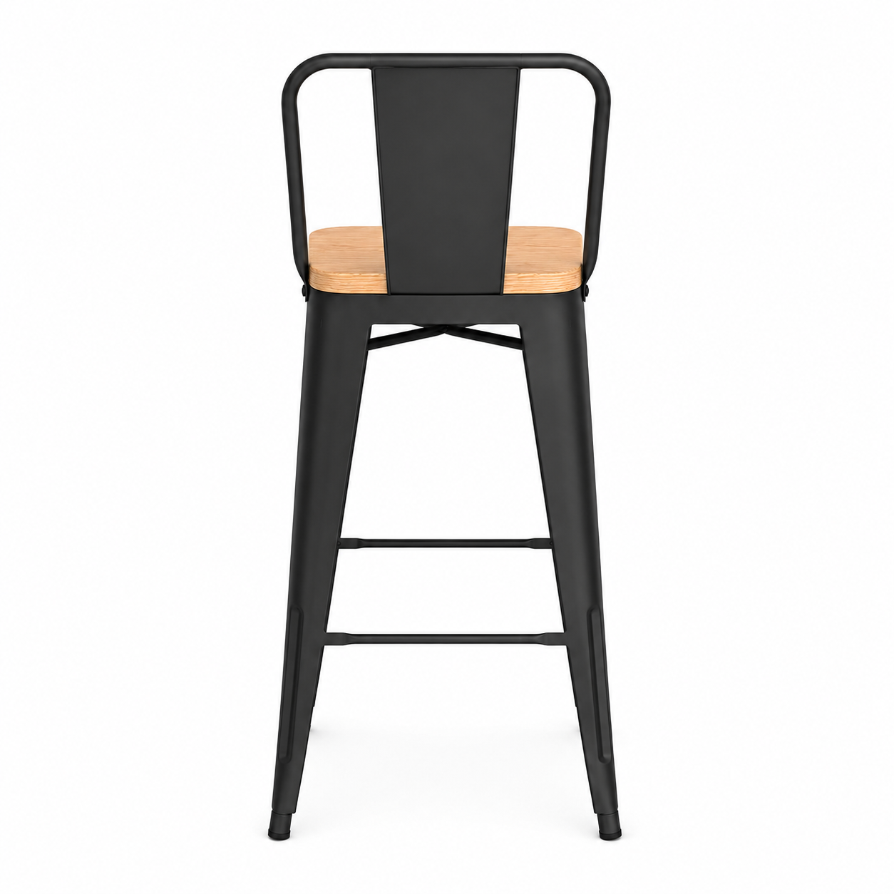 Pack 4 Pisos De Metal Tolix Asiento Madera-6