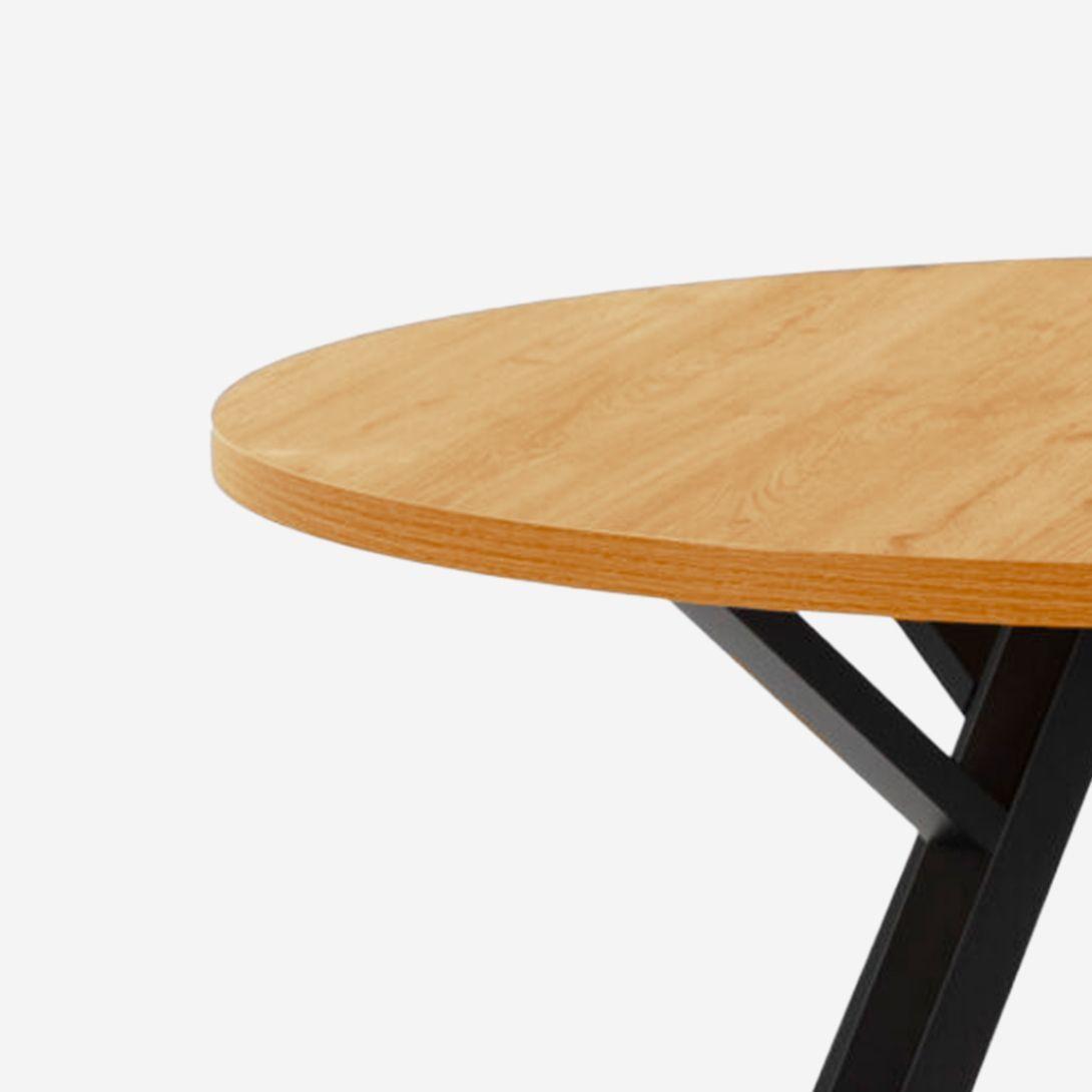 Mesa Redonda Beni | Diseño Contemporáneo con Madera Olmo y Patas Metálicas-3