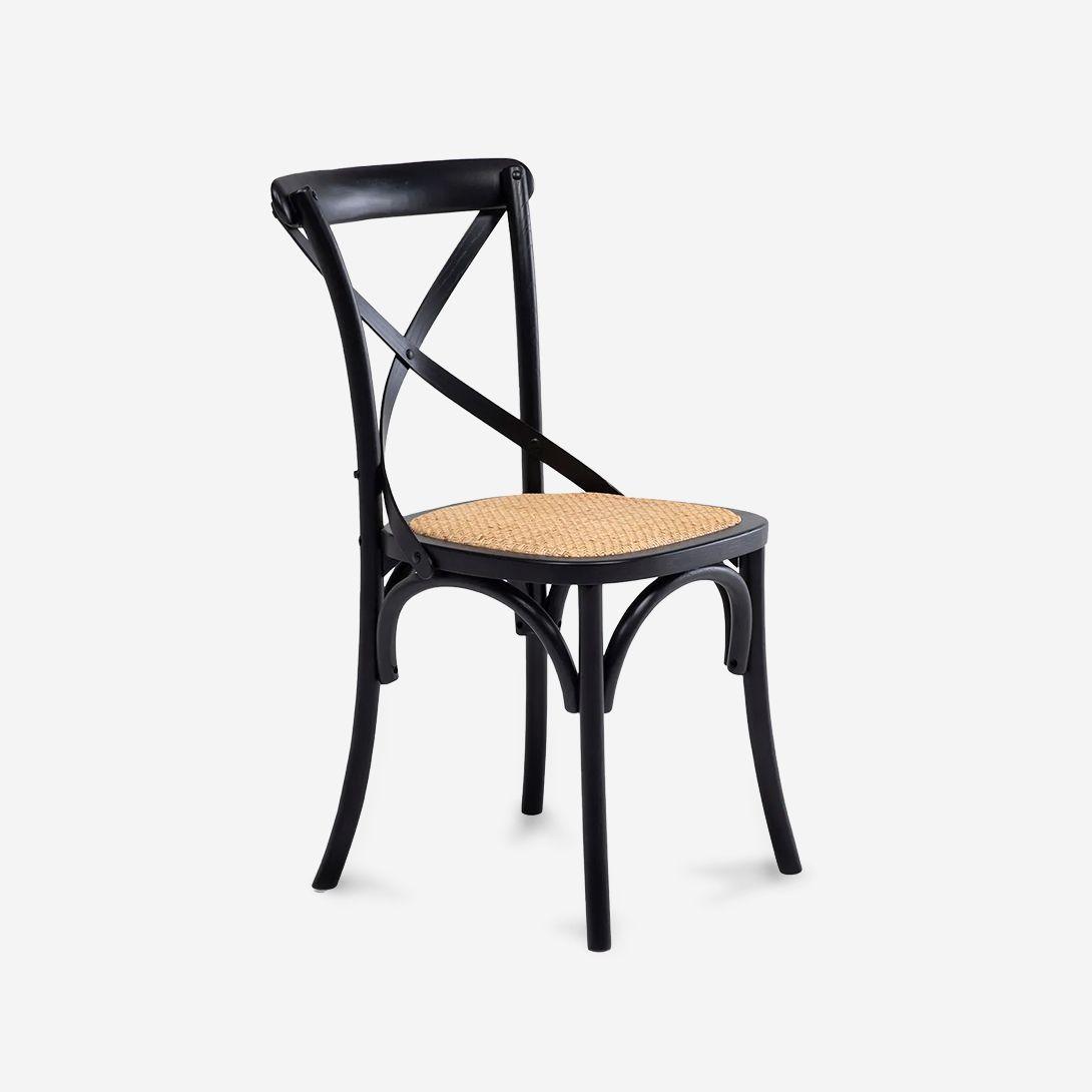 Silla De Comedor Crossback Madera Negra-4