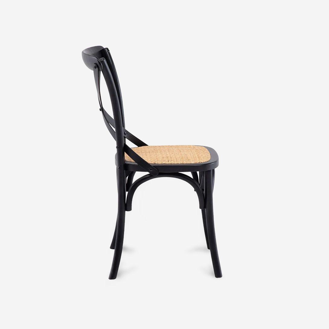 Silla De Comedor Crossback Madera Negra-5
