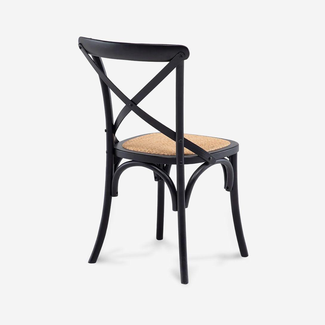 Silla De Comedor Crossback Madera Negra-6