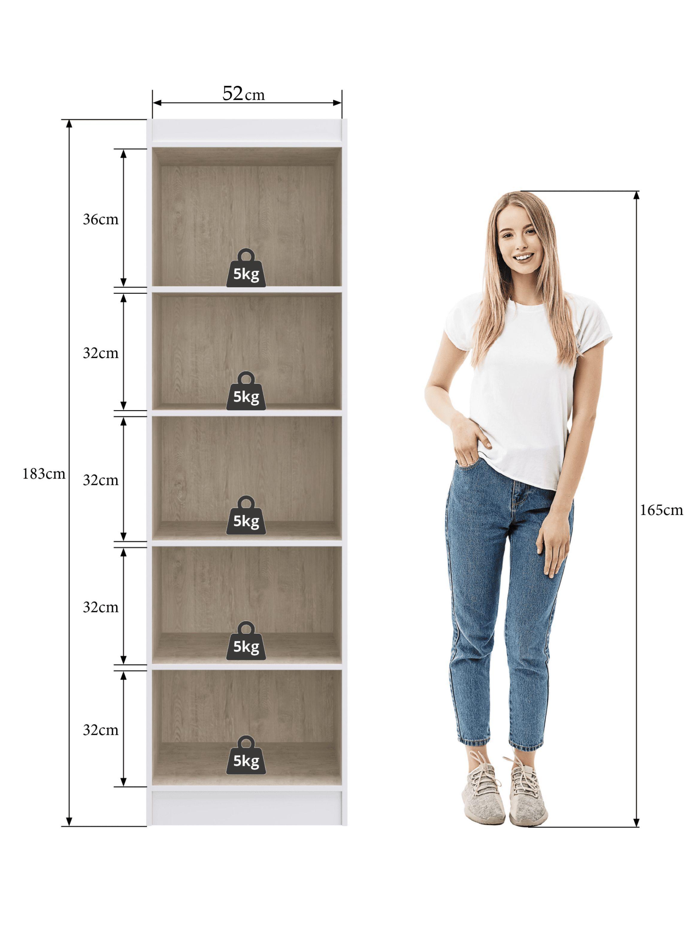 Clóset Multiuso 2 Puertas 4 Repisas Blanco 183x52x36 cm-4