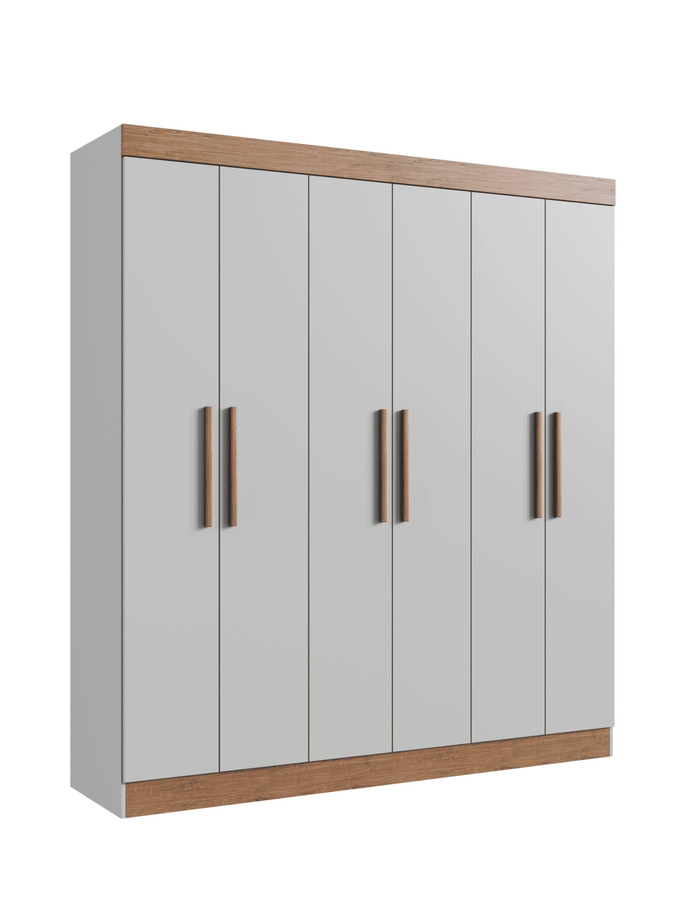 Clóset 6 Puertas 2 Cajones Gris/Café 200x180x47 cm-0