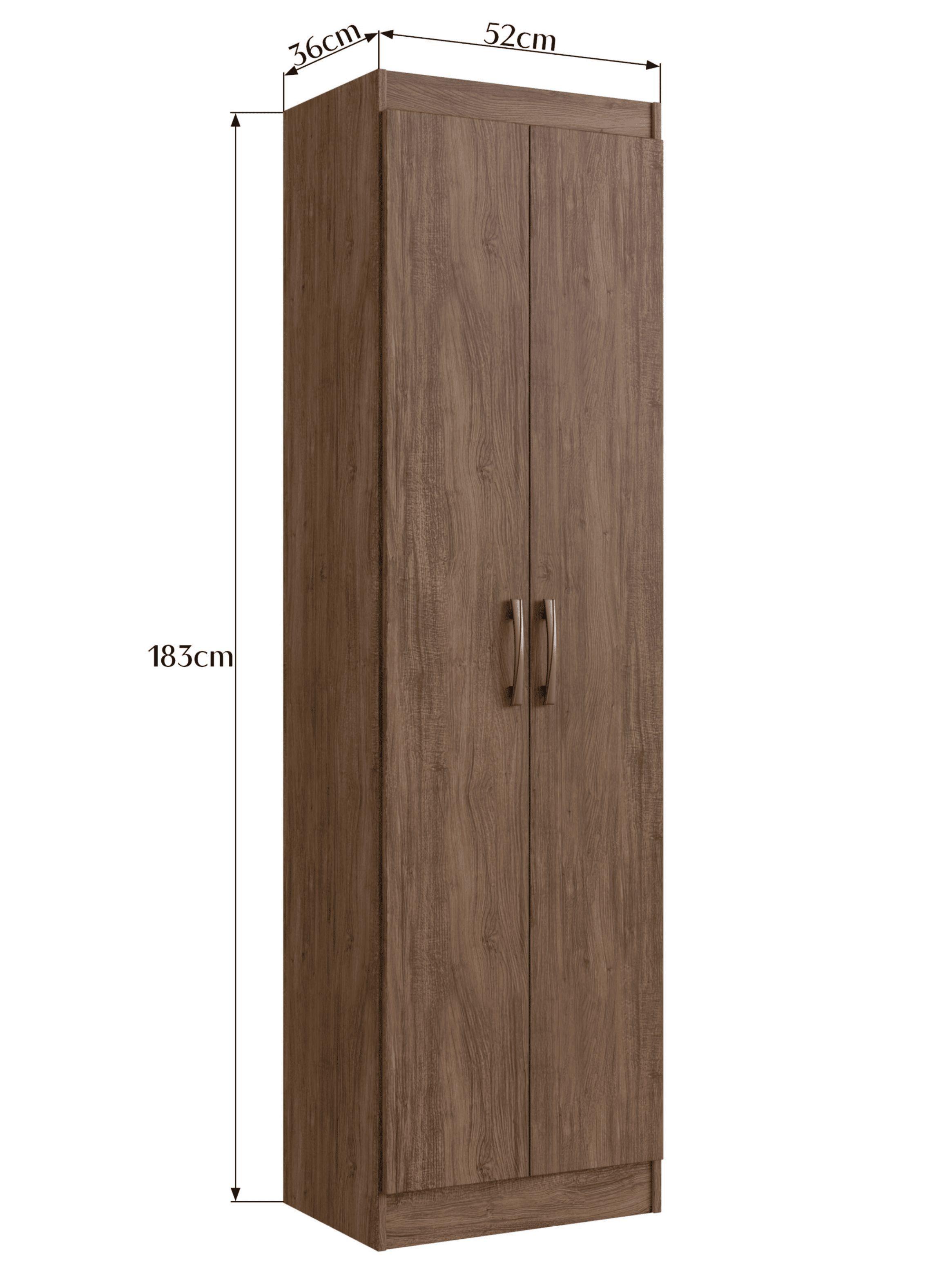 Clóset Multiuso 2 Puertas 4 Repisas Café 183x52x36 cm-3