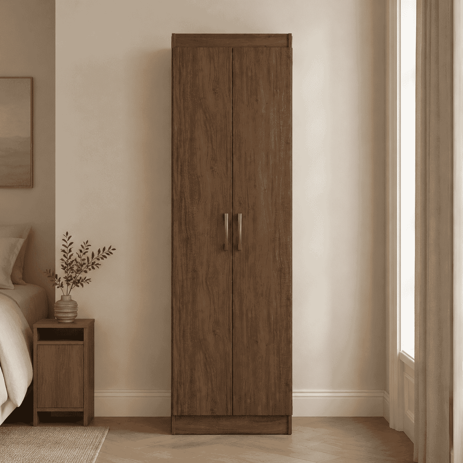 Clóset Multiuso 2 Puertas 4 Repisas Café 183x52x36 cm-0