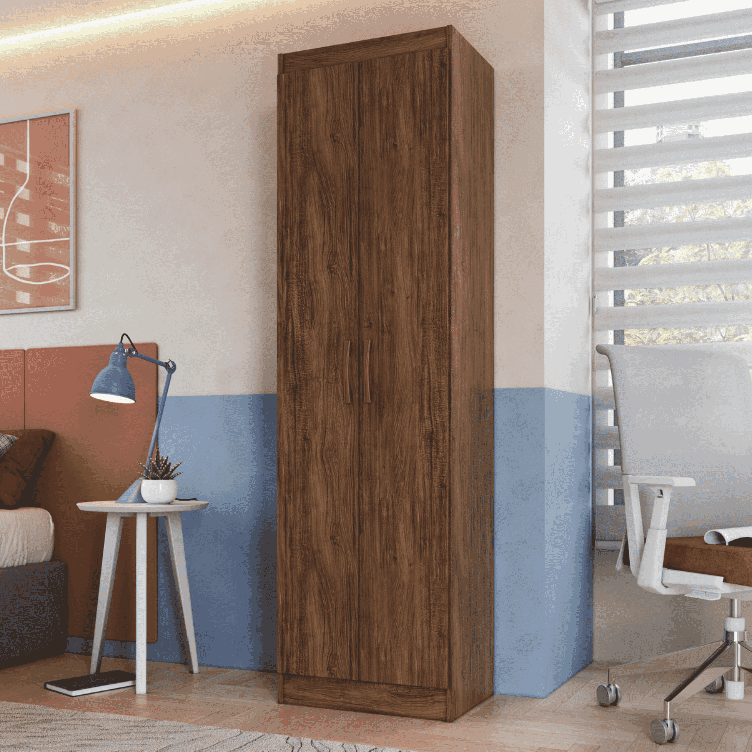 Clóset Multiuso 2 Puertas 4 Repisas Café 183x52x36 cm-2