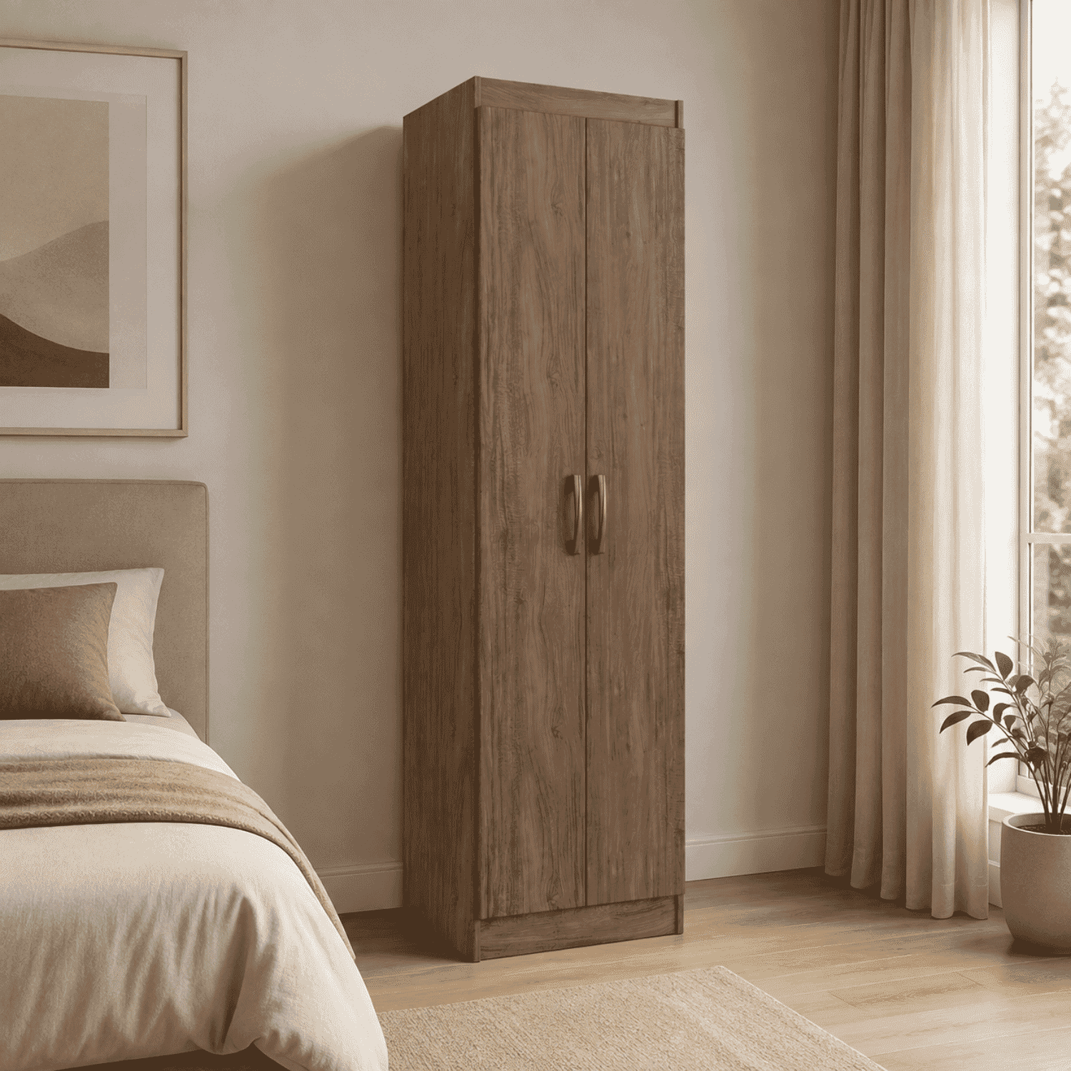 Clóset Multiuso 2 Puertas 4 Repisas Café 183x52x36 cm-3